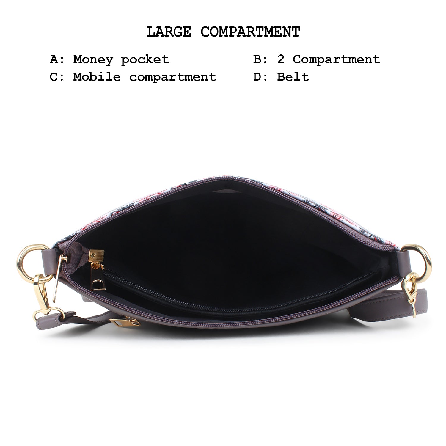 Grey butterfly Printed Structured Sling Bag