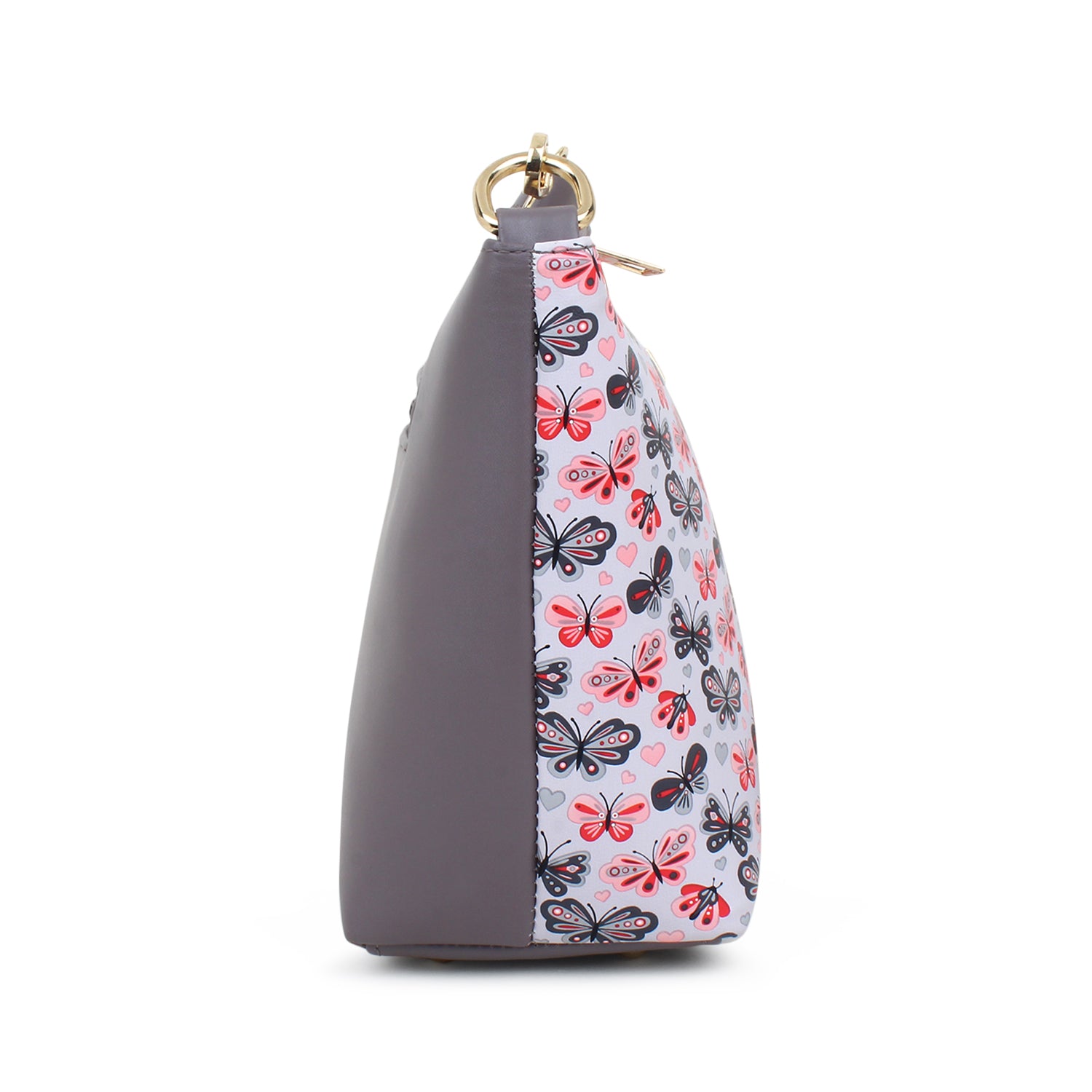 Grey butterfly Printed Structured Sling Bag