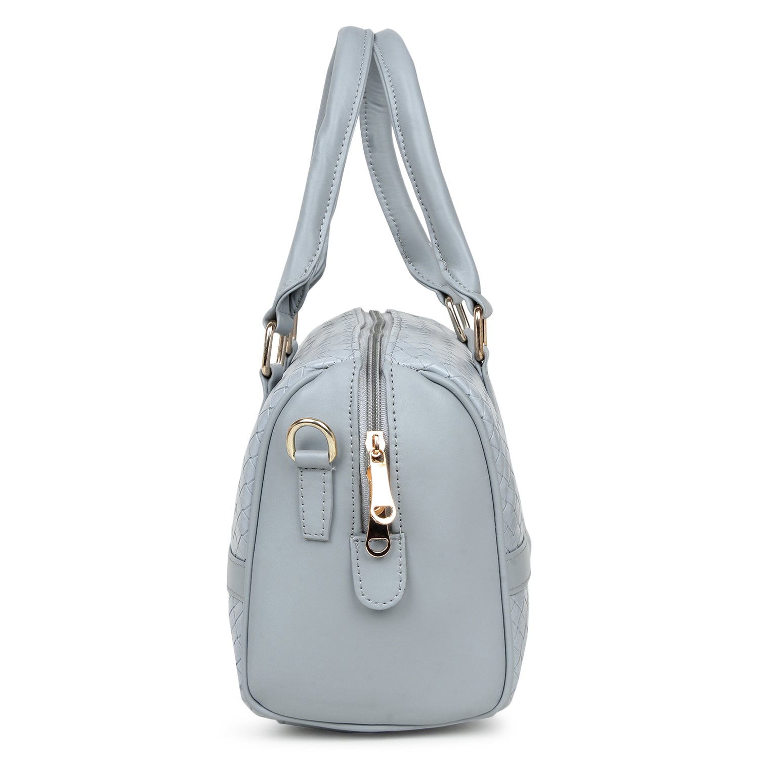 Sky Blue Quilted intrecciato weaved Handbag