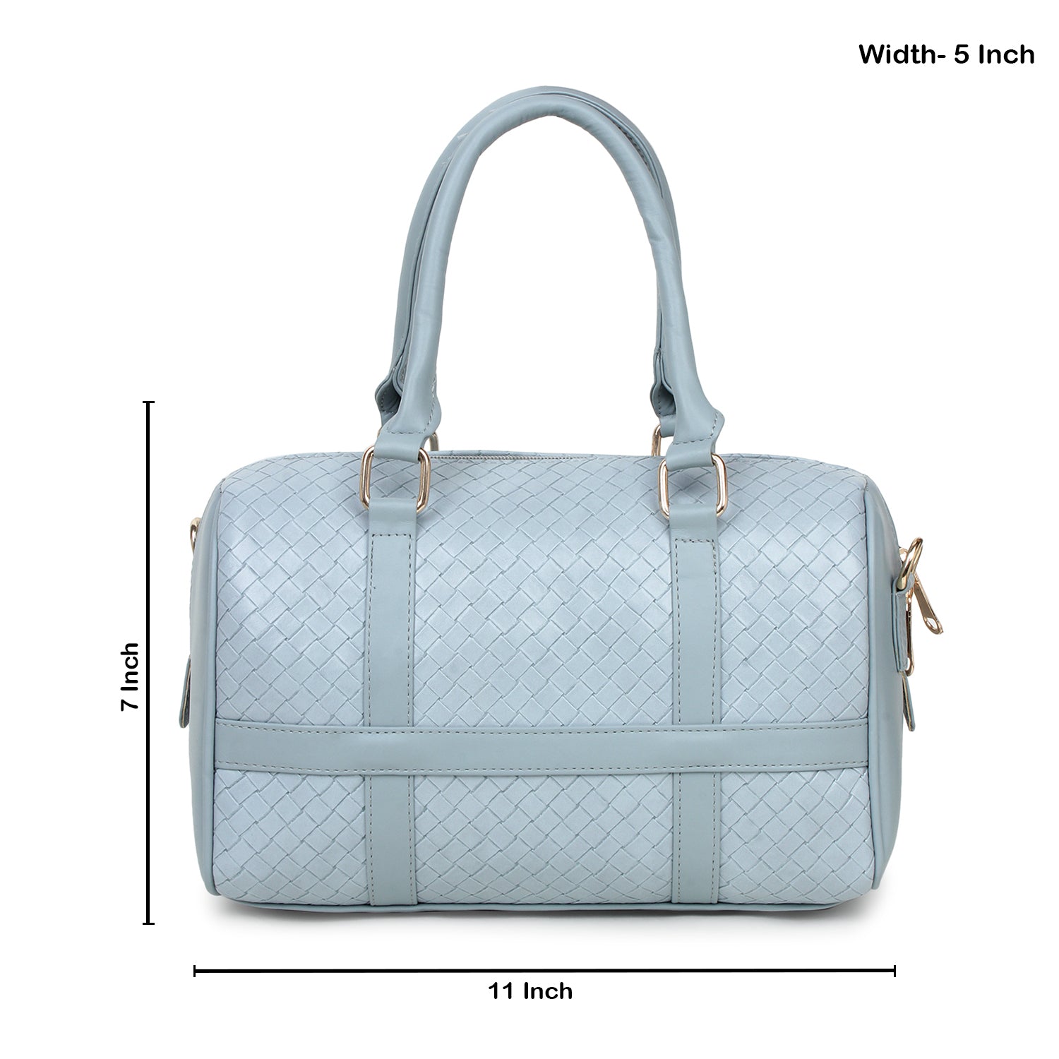 Sky Blue Quilted intrecciato weaved Handbag
