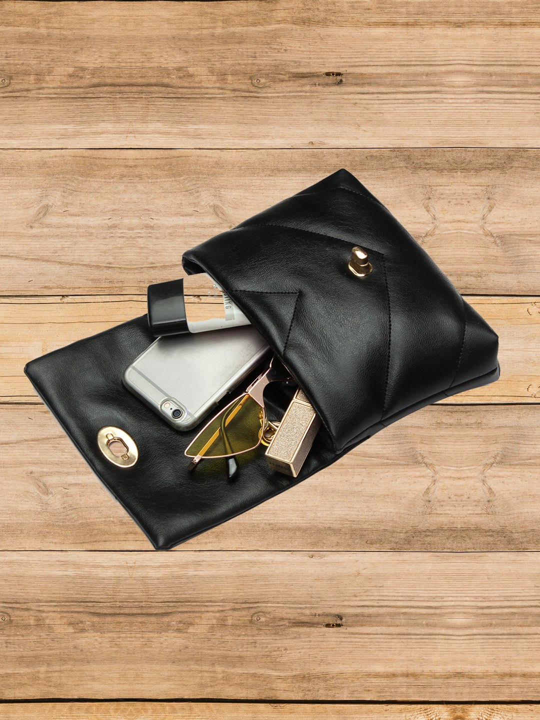 Black Quilted Small Sling Bag