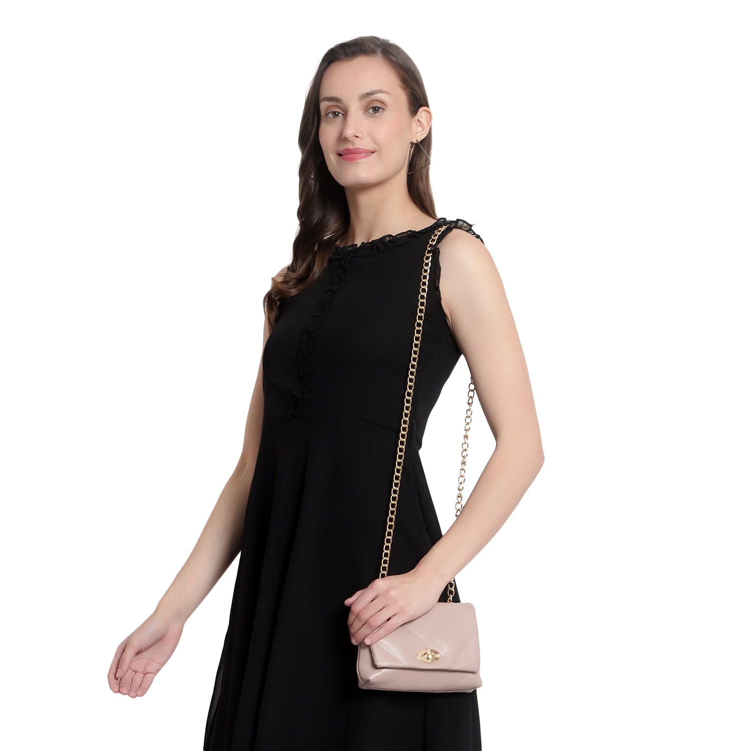 Pink Quilted Small Sling Bag