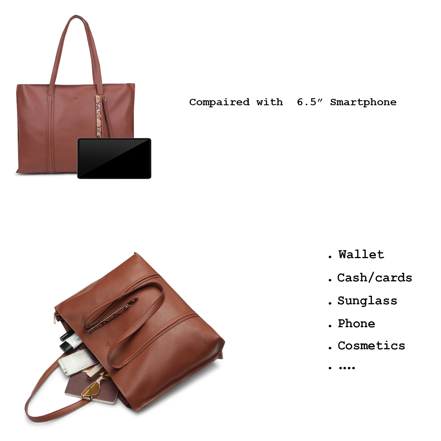 Tan Tote & Laptop Tote Bag for Women