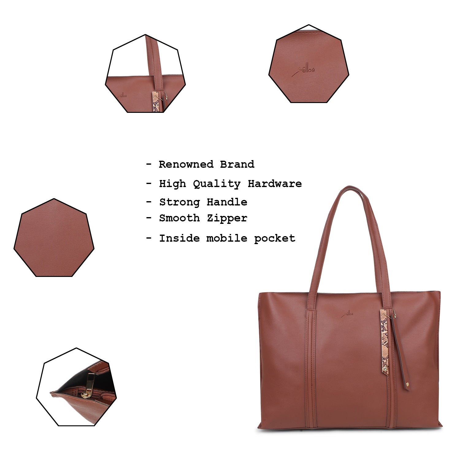 Tan Tote & Laptop Tote Bag for Women