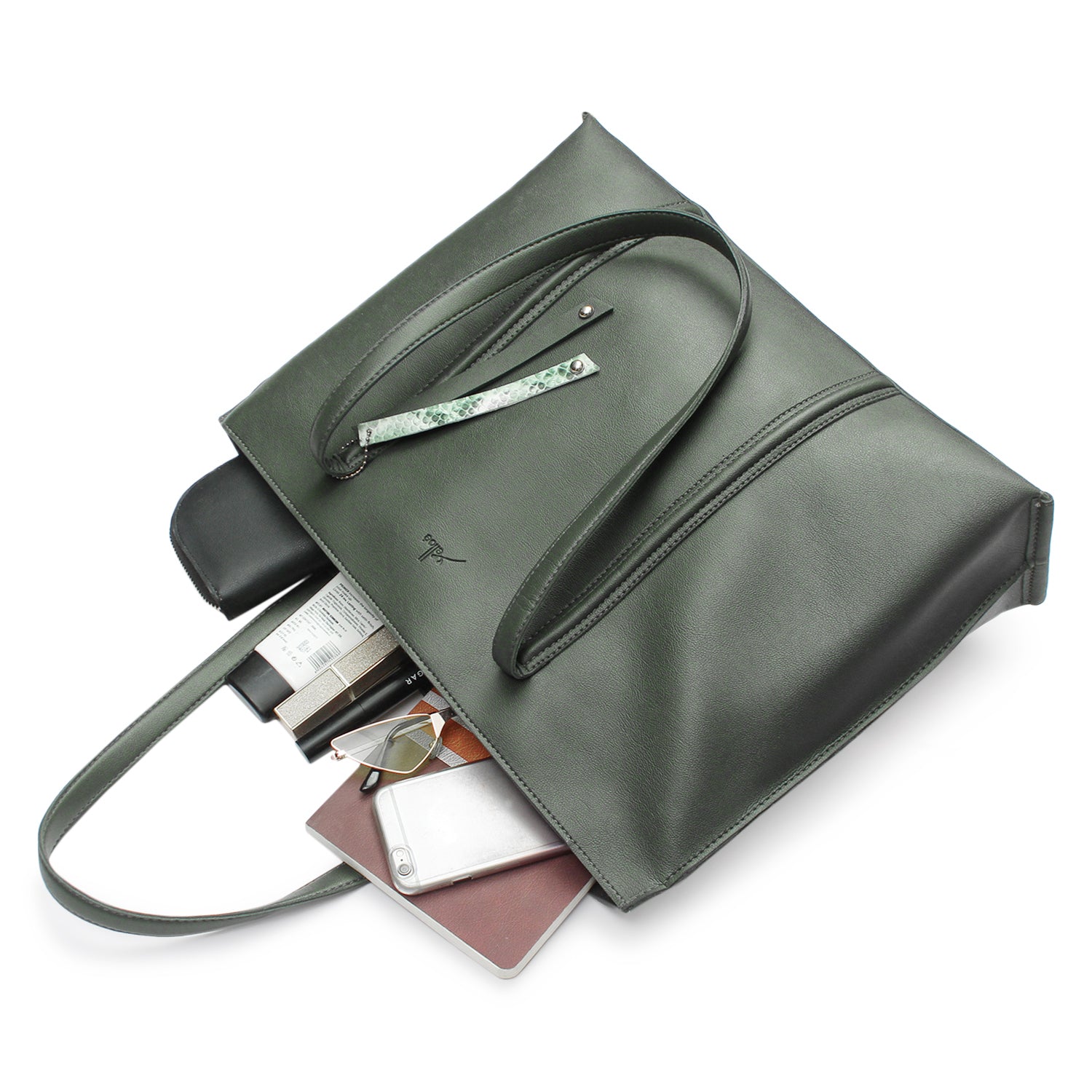 Green Tote & laptop bag for Women