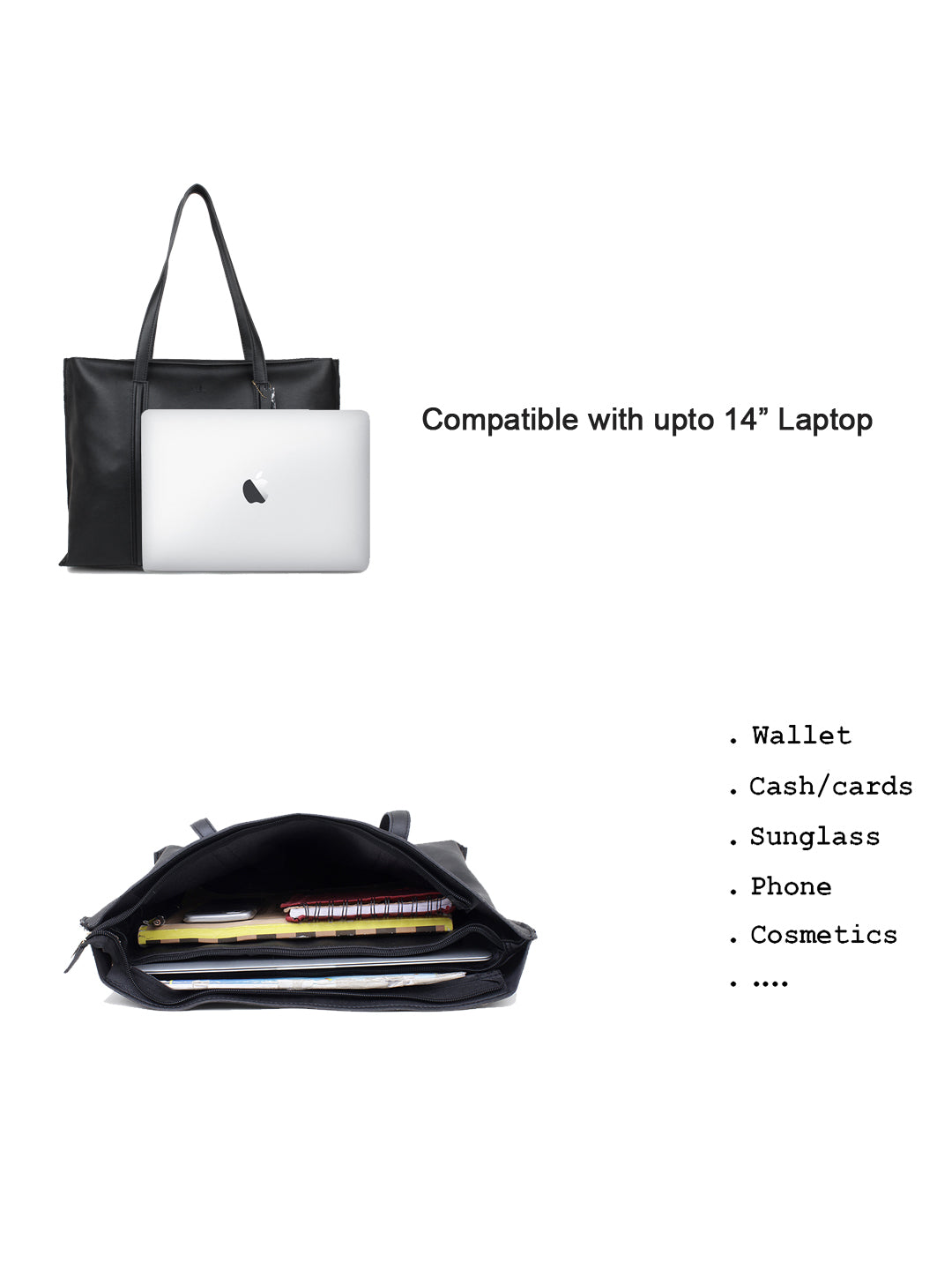 Black Tote & Laptop bag for Women