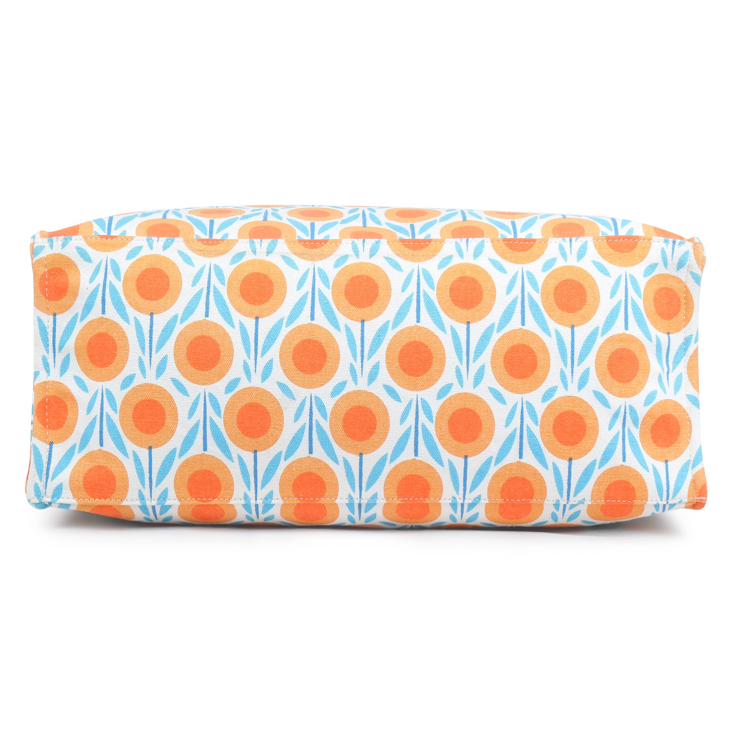 Oversized Orange Printed Tote Bag