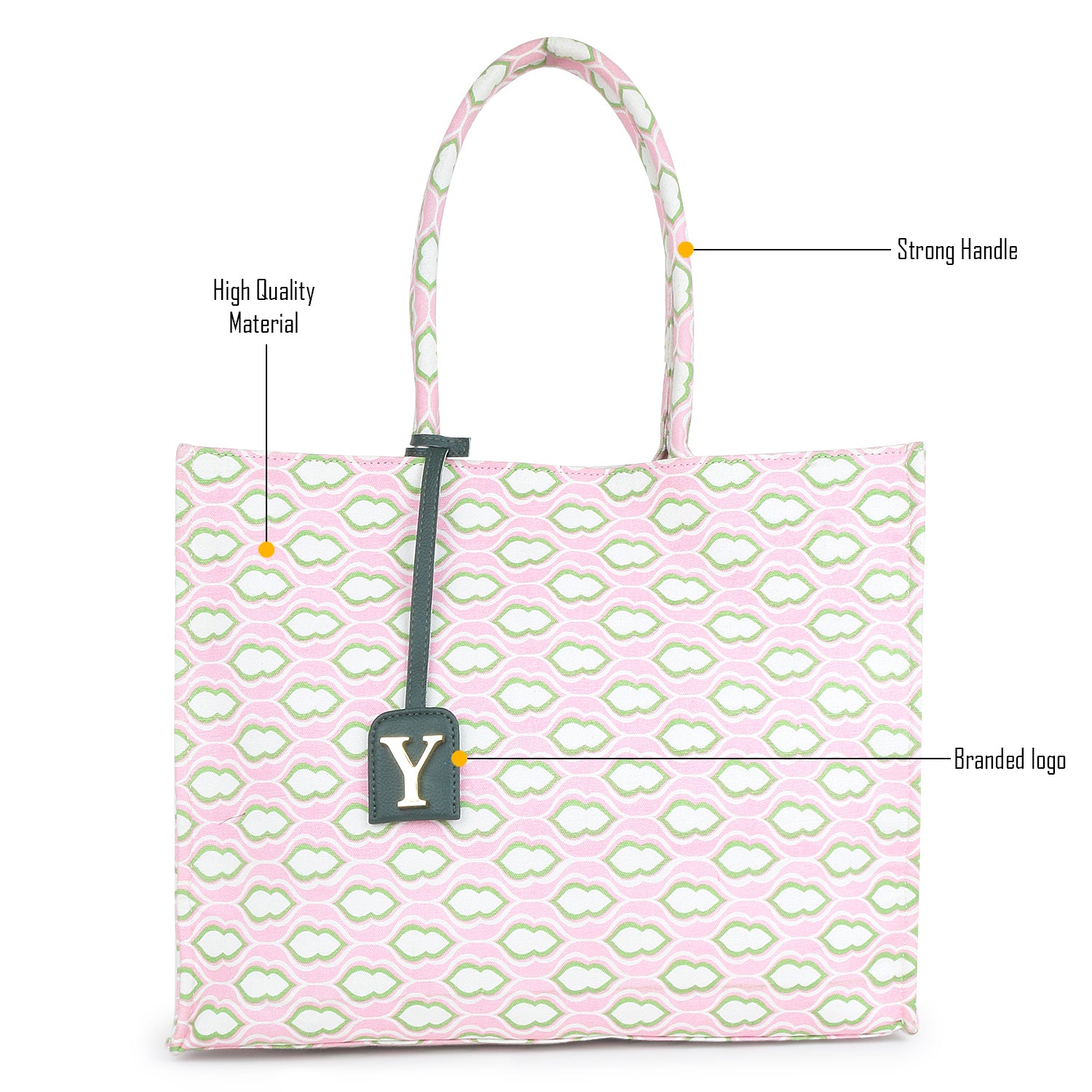 Oversized Pink Printed Tote Bag