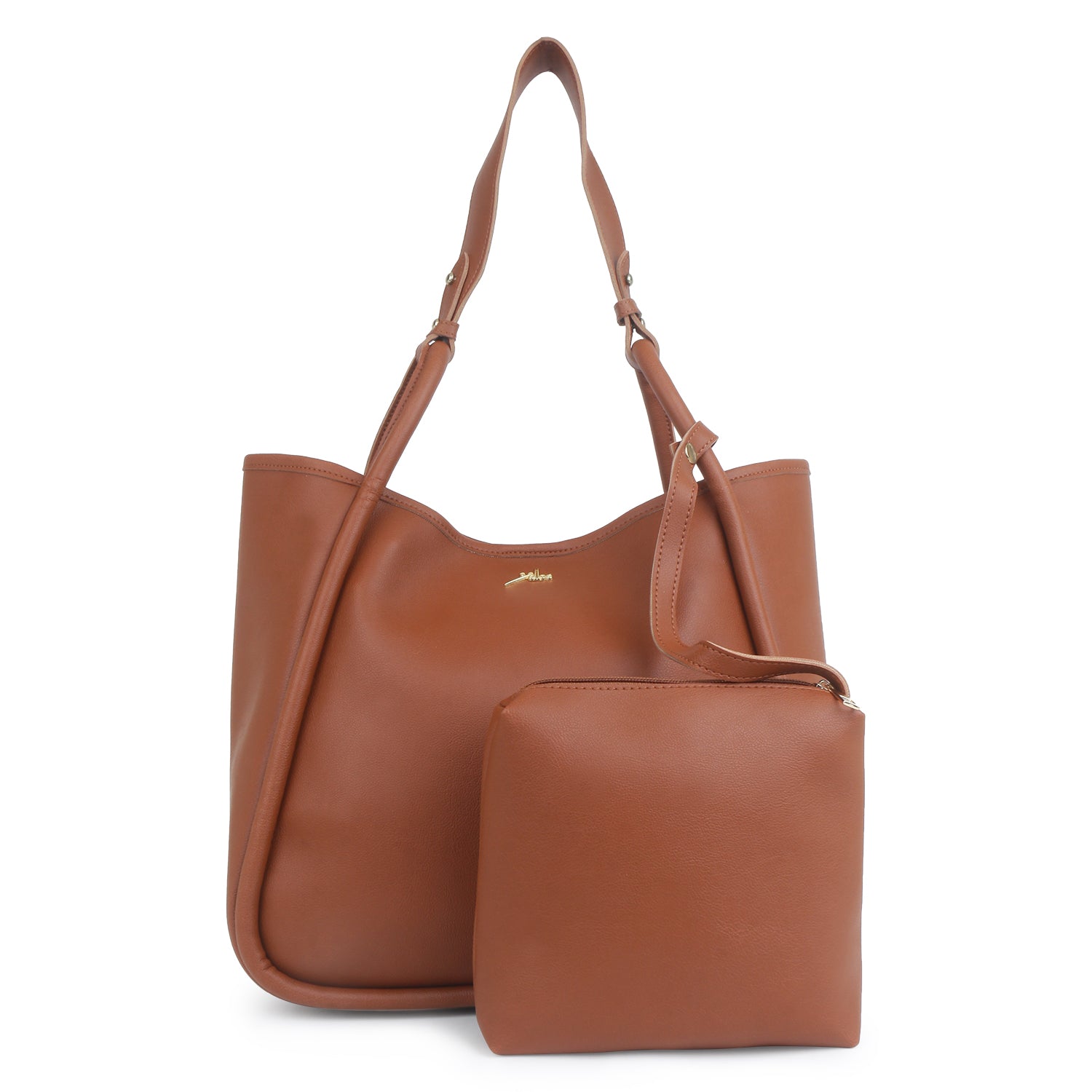 Trendy Tan Tote bag with Pouch