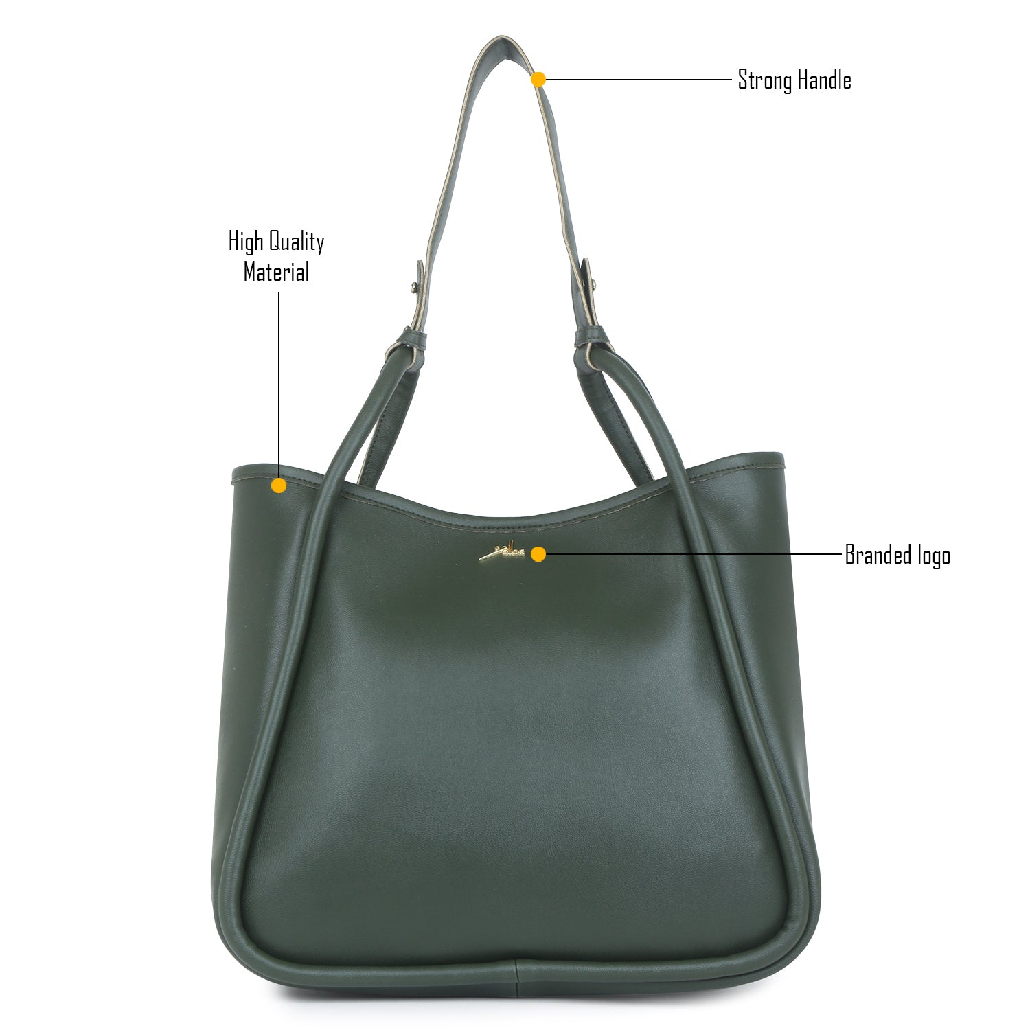 Trendy Green Tote bag with Pouch