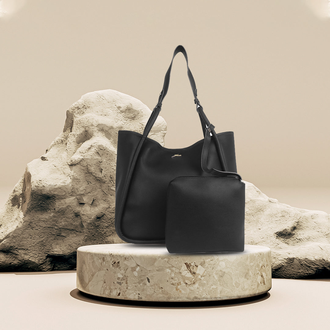 Black In-style Tote Bag with Pouch