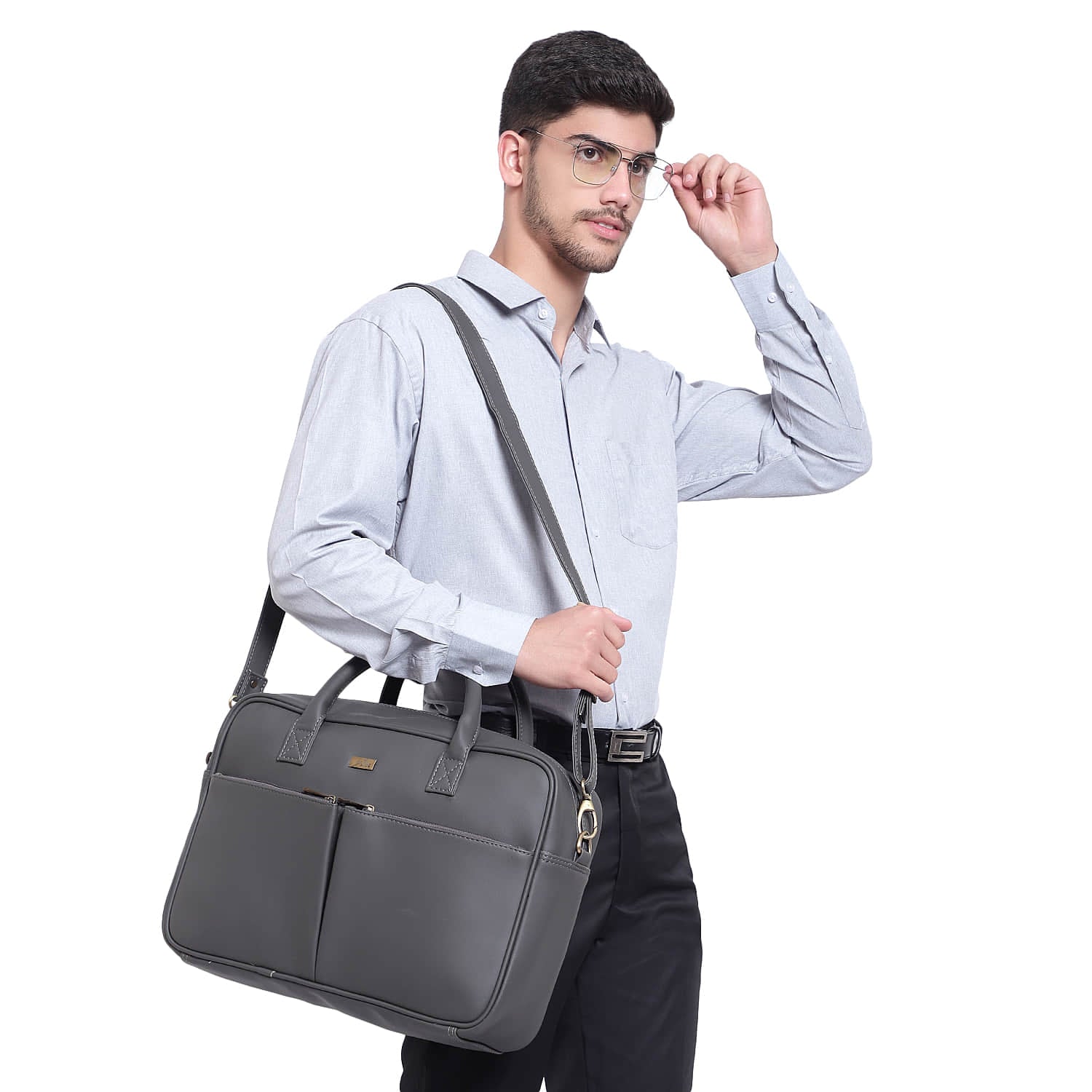Grey Office Laptop Bag for Men