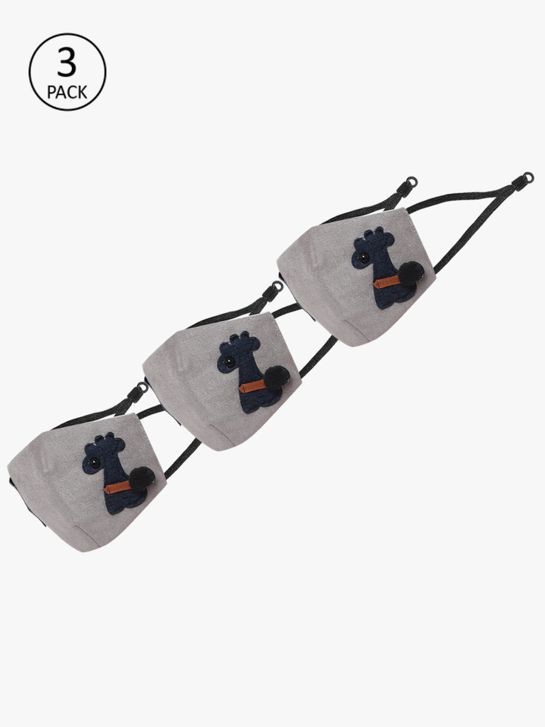 Kids 3 ply soft fabric Dino Mask (Pack of 3)