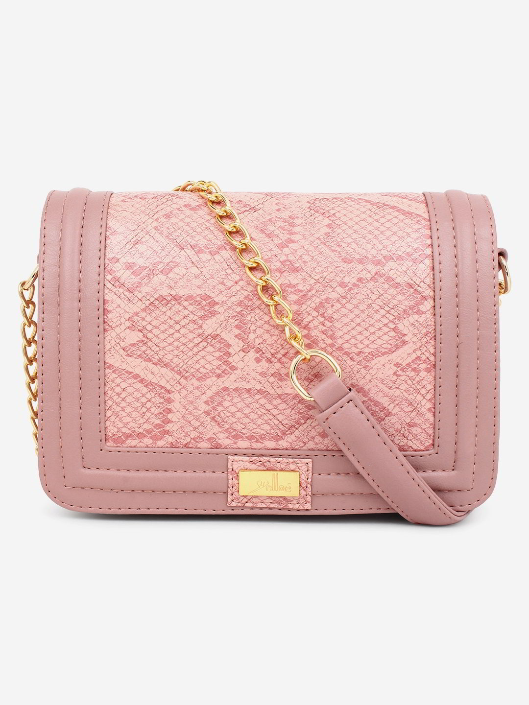 Pink Snake Print Sling Bag