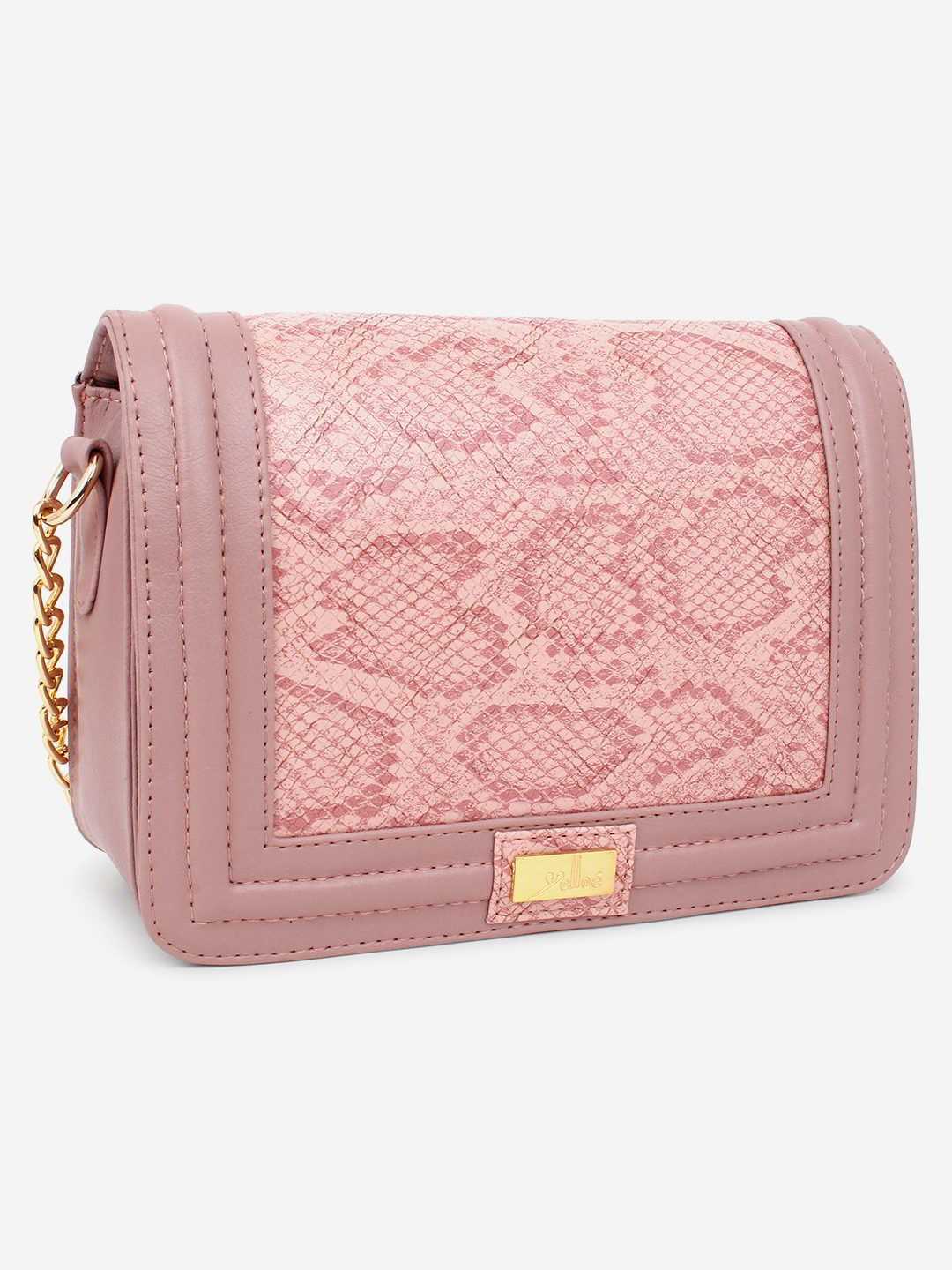 Pink Snake Print Sling Bag