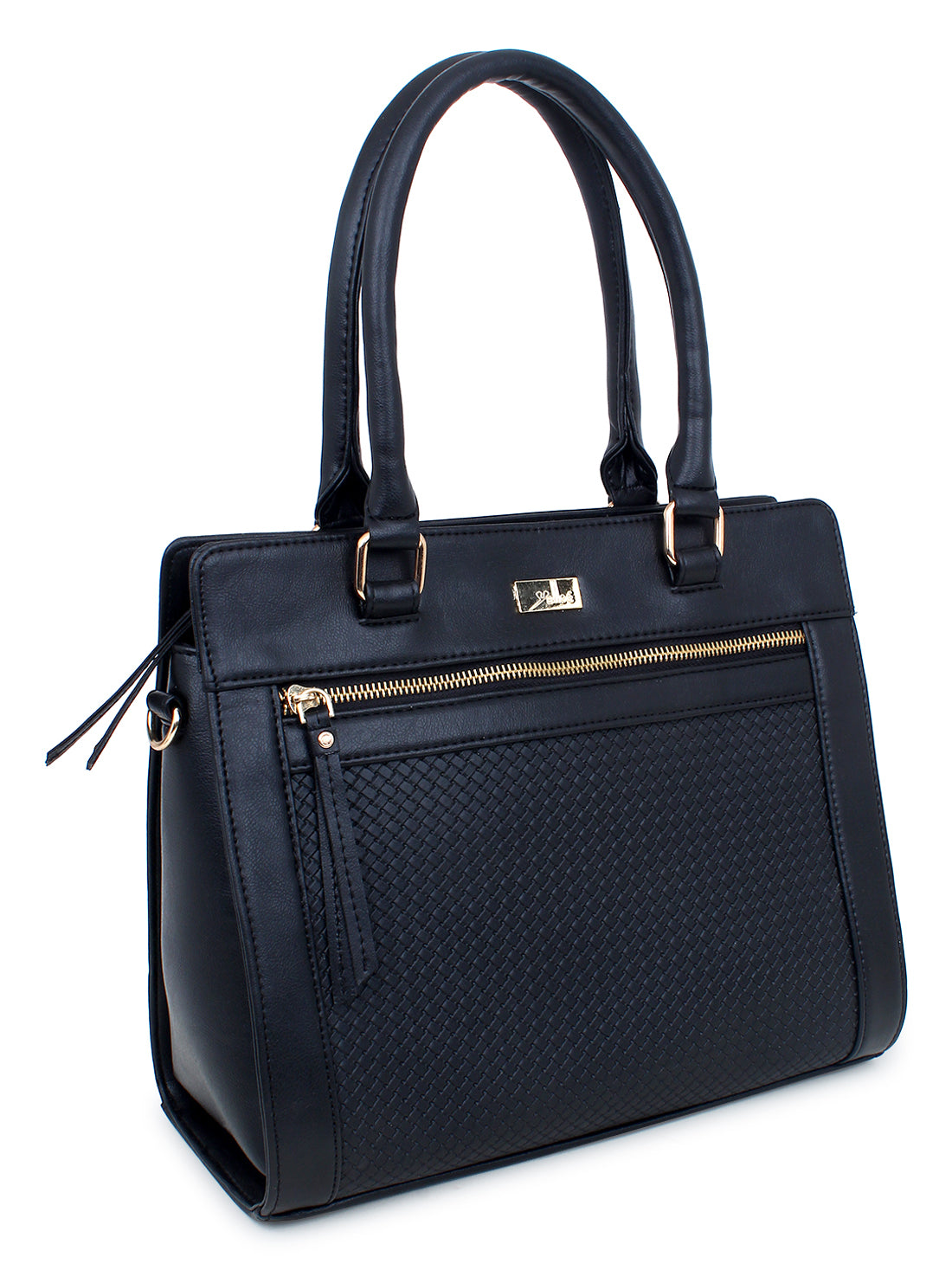 Black Color Interweave Handbag