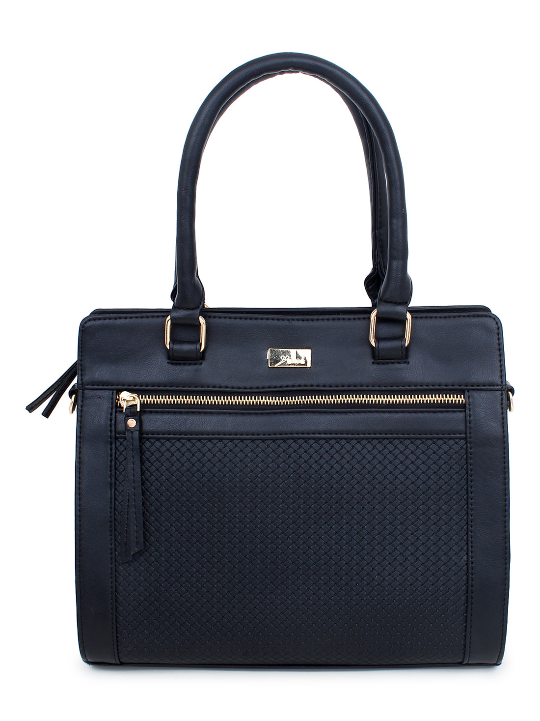 Black Color Interweave Handbag
