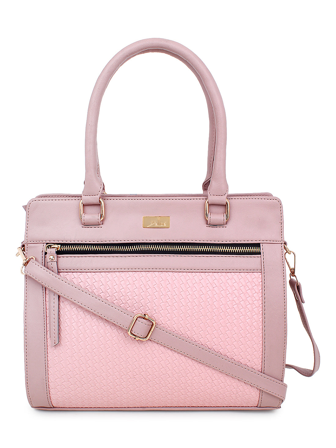Pink Intrecciato Weave Handbag