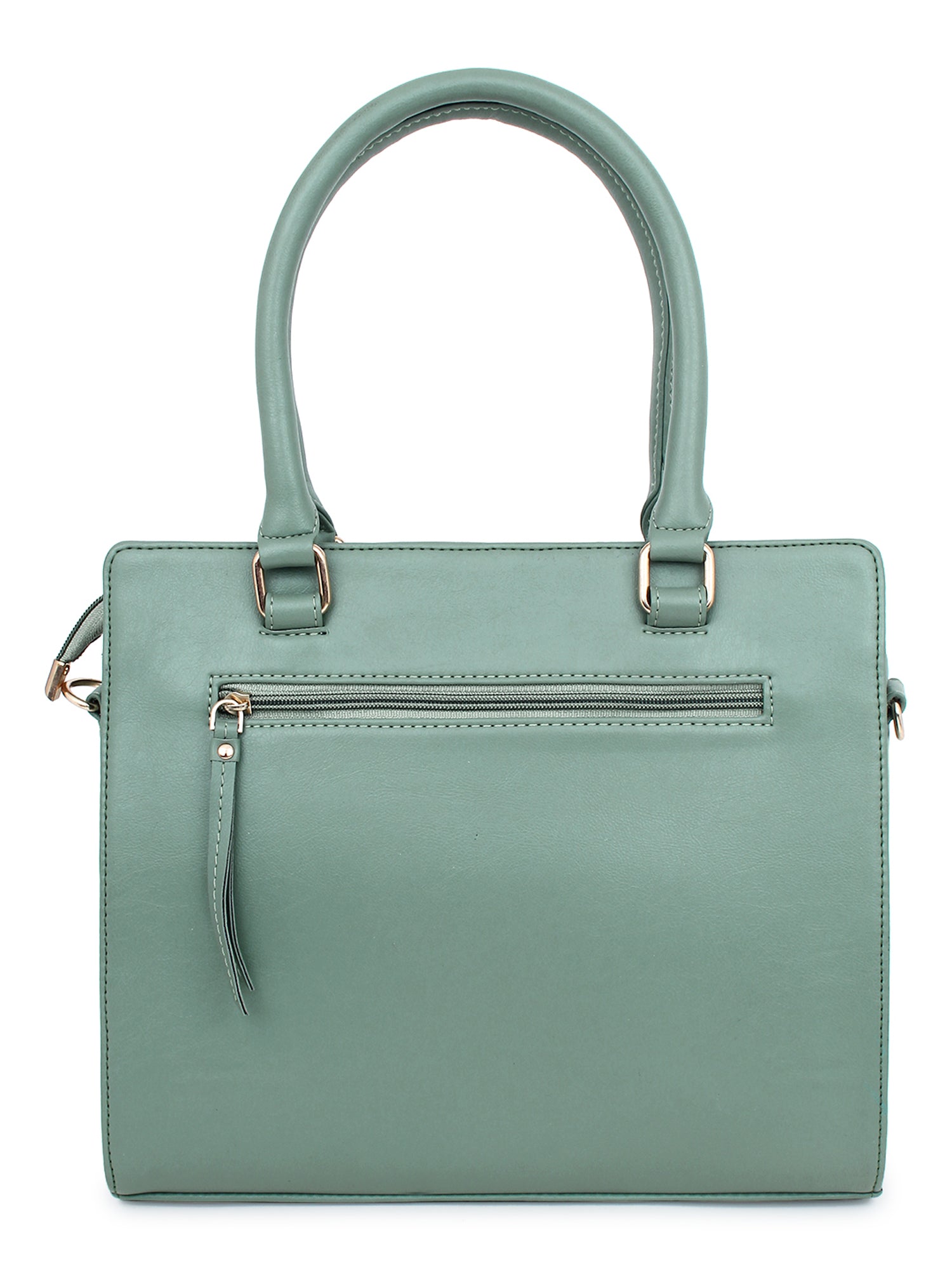 Green Color Interweave Handbag