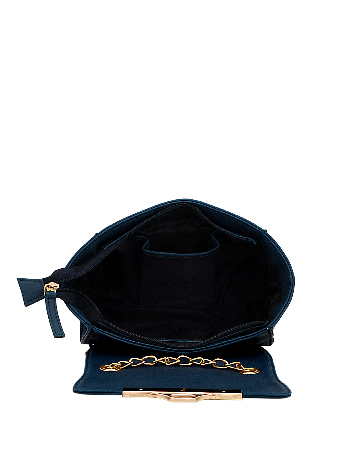 Blue Sling Bag with metal lock