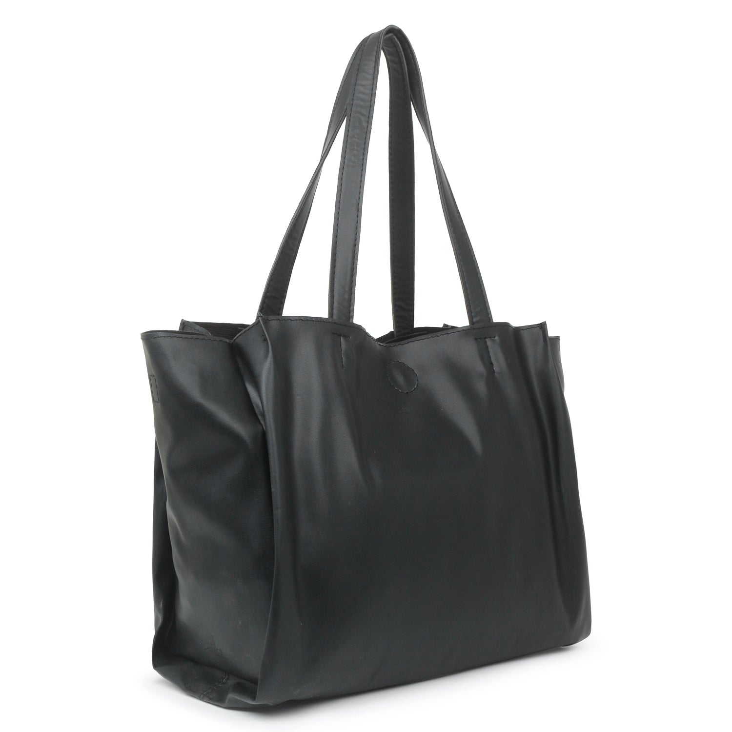 Black Oversized Multi compartment Shoulder Bag