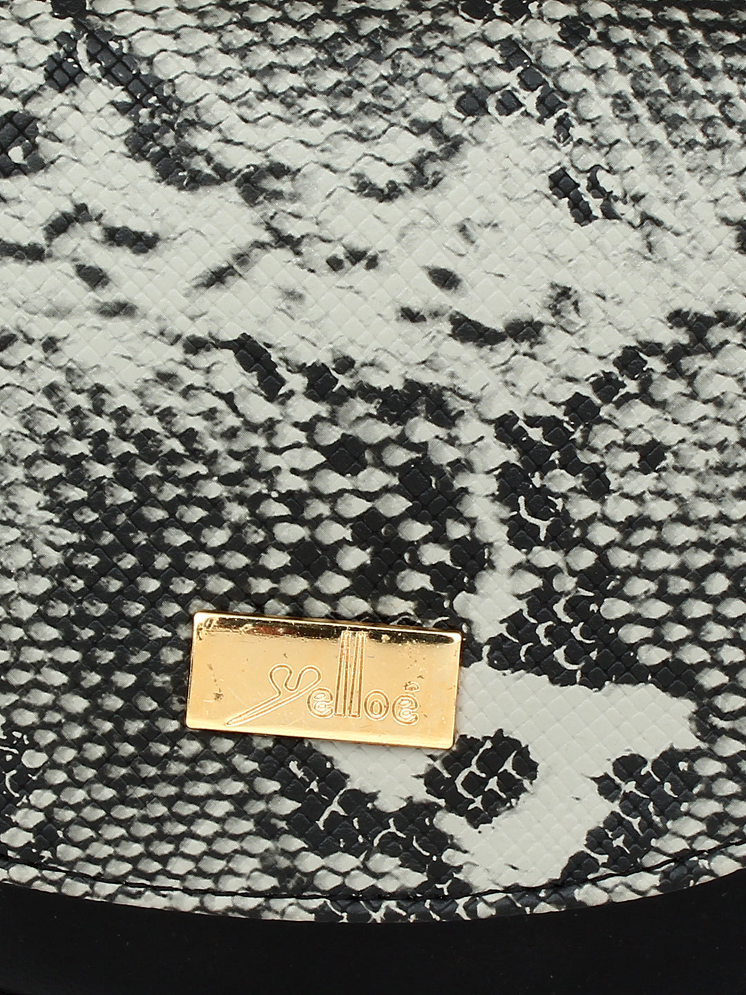 Black Small Sling Bag with snake print