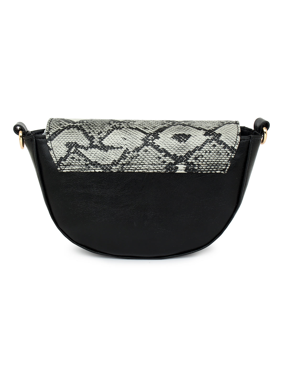 Black Small Sling Bag with snake print