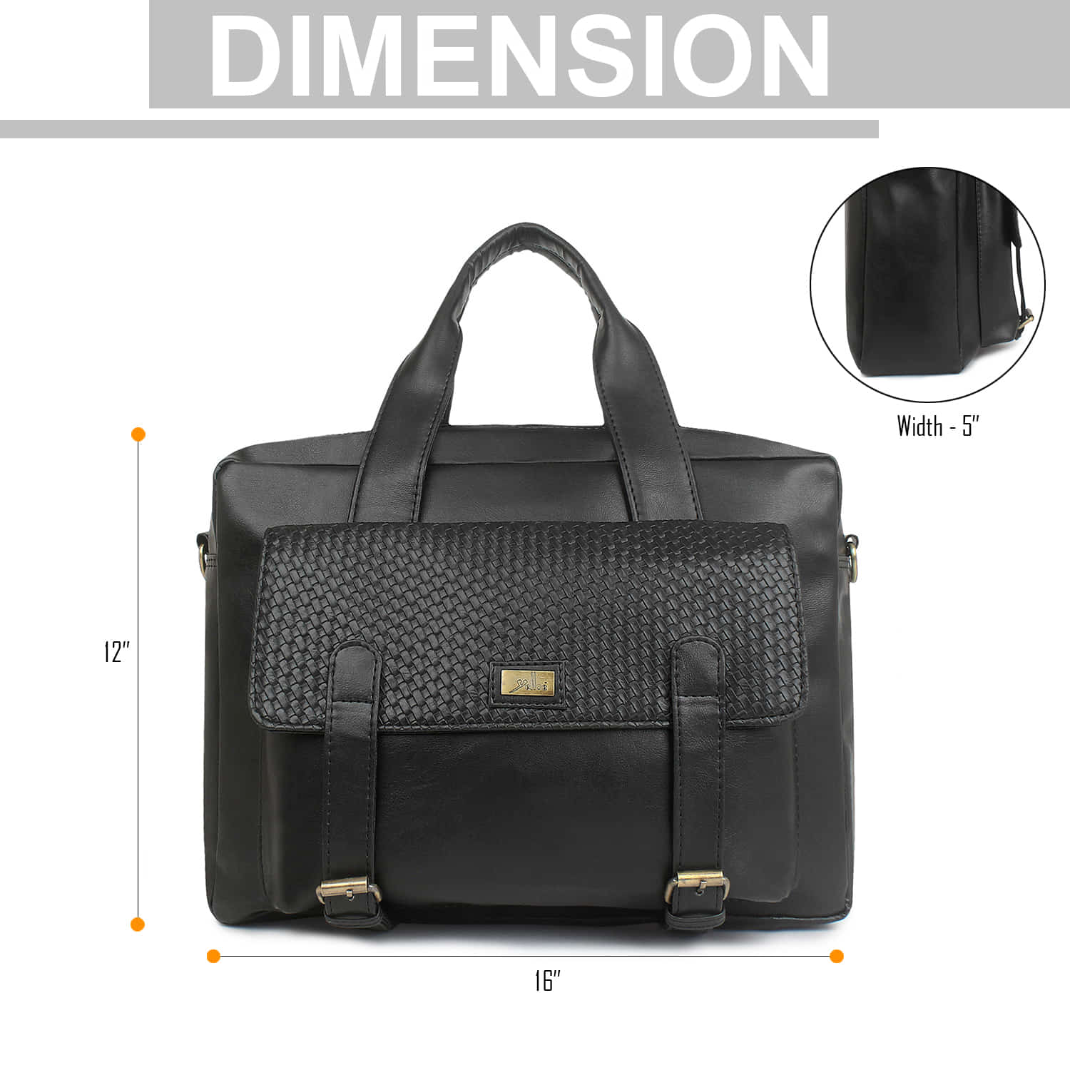 Black Spacious Laptop Bag for Men