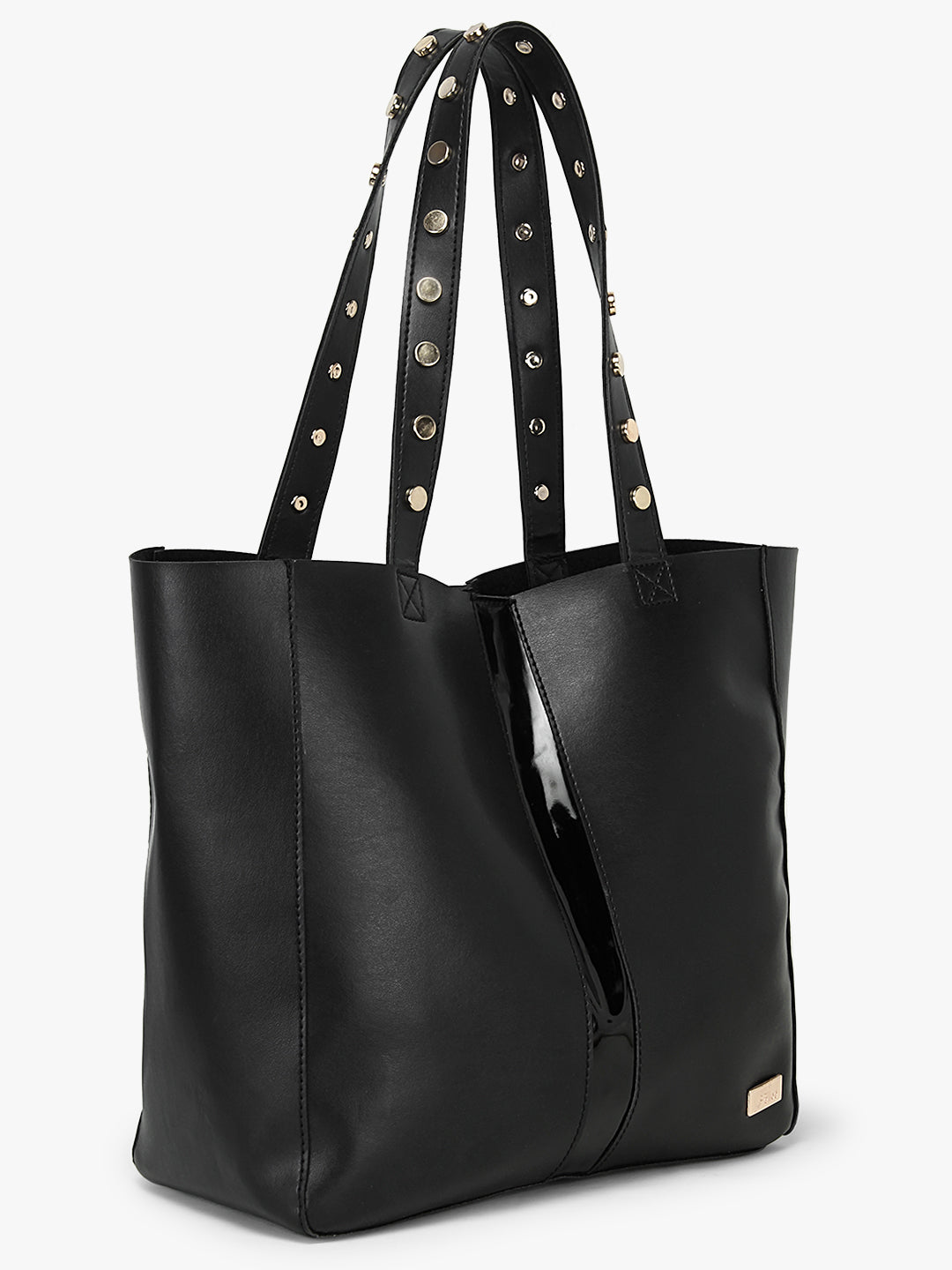 Women's Tote Bag (Black) with Embellished Handle