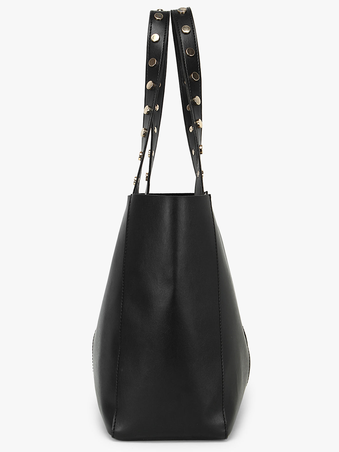Women's Tote Bag (Black) with Embellished Handle