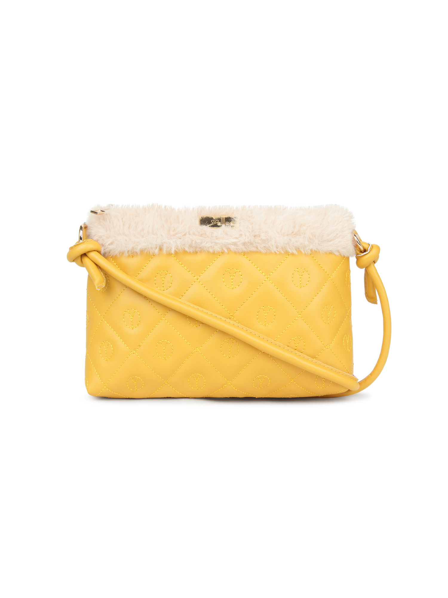Tan Quilted Small Sling Bag
