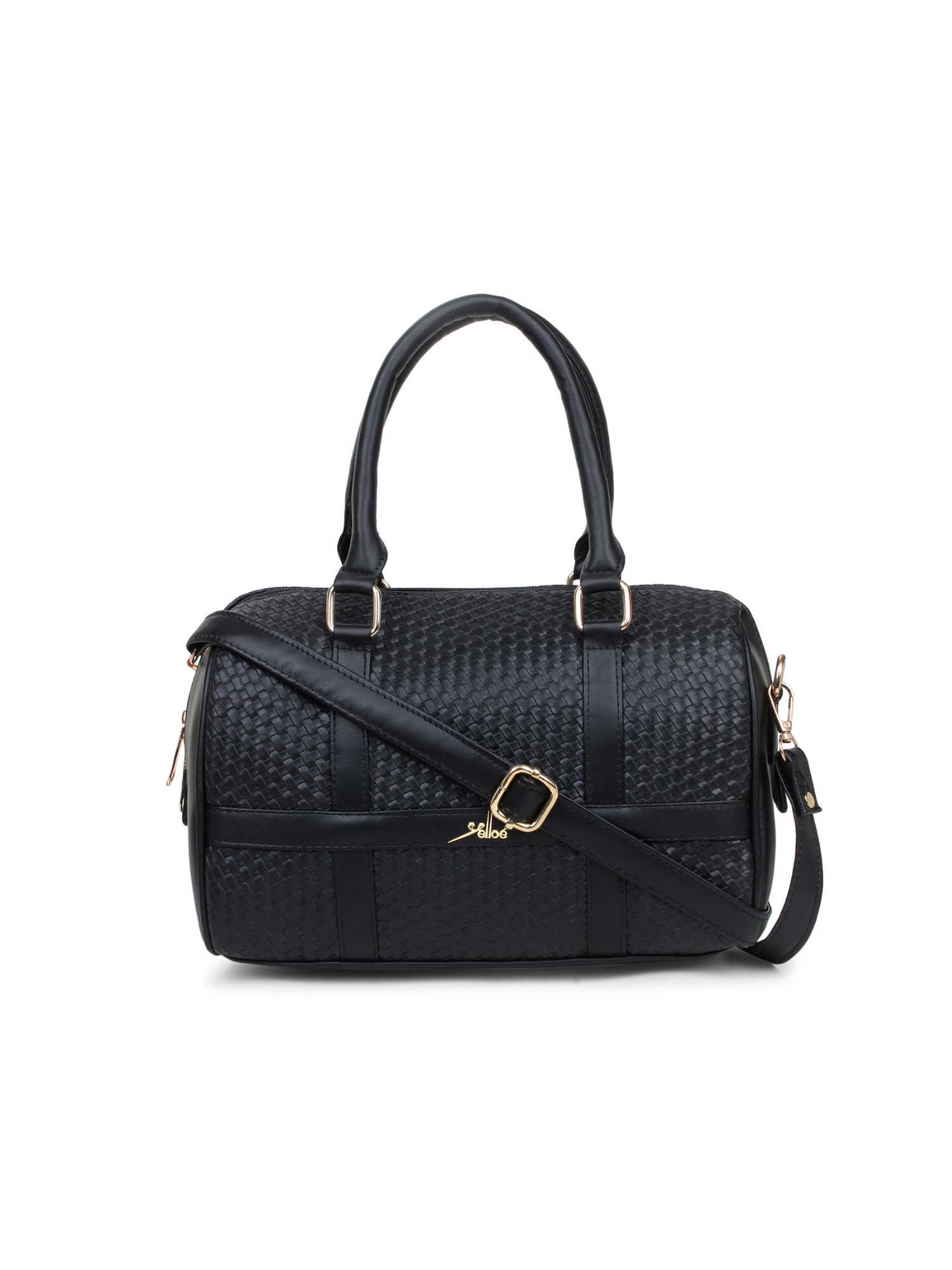 Black Quilted intrecciato weaved Handbag
