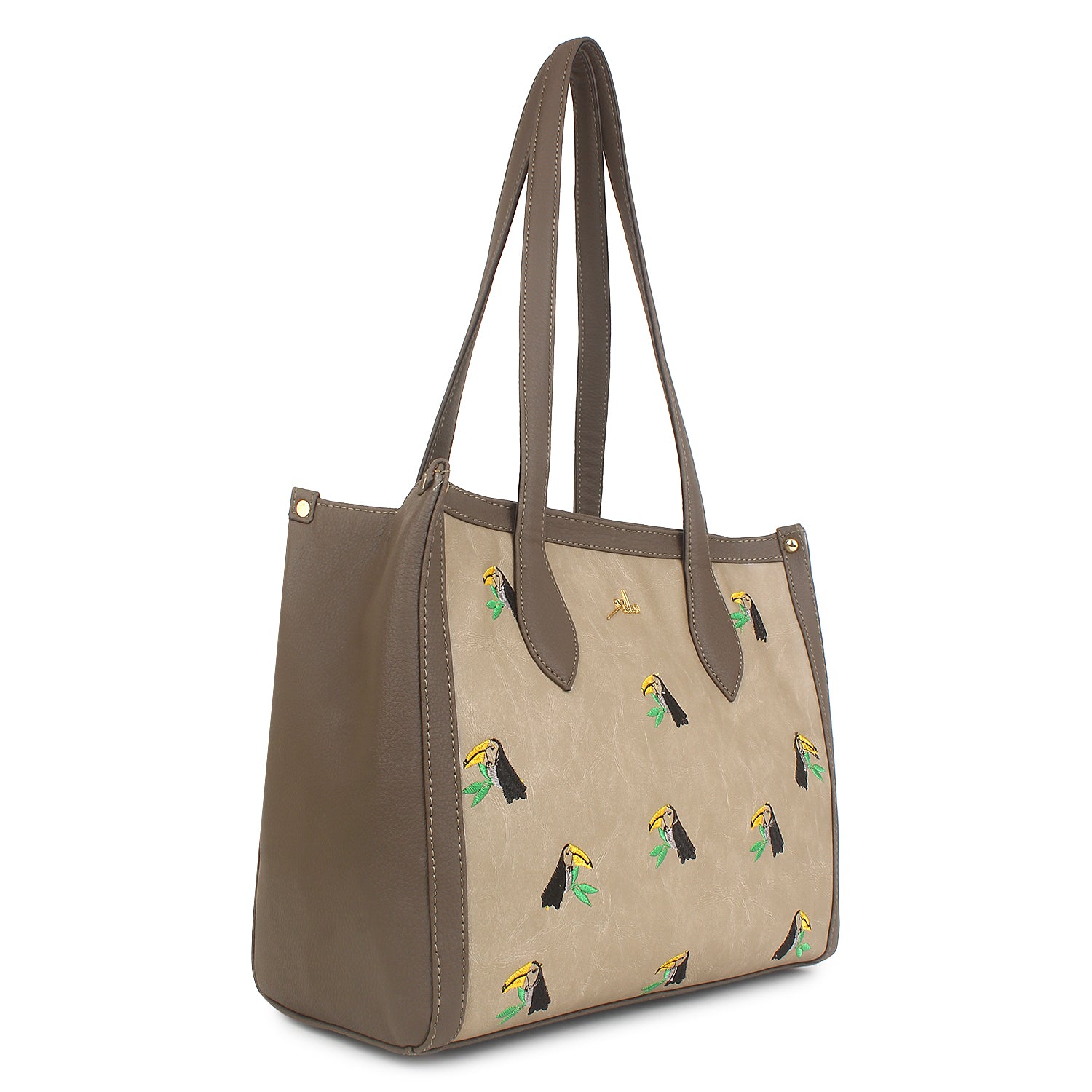 Embroidered Shoulder Tote Bag