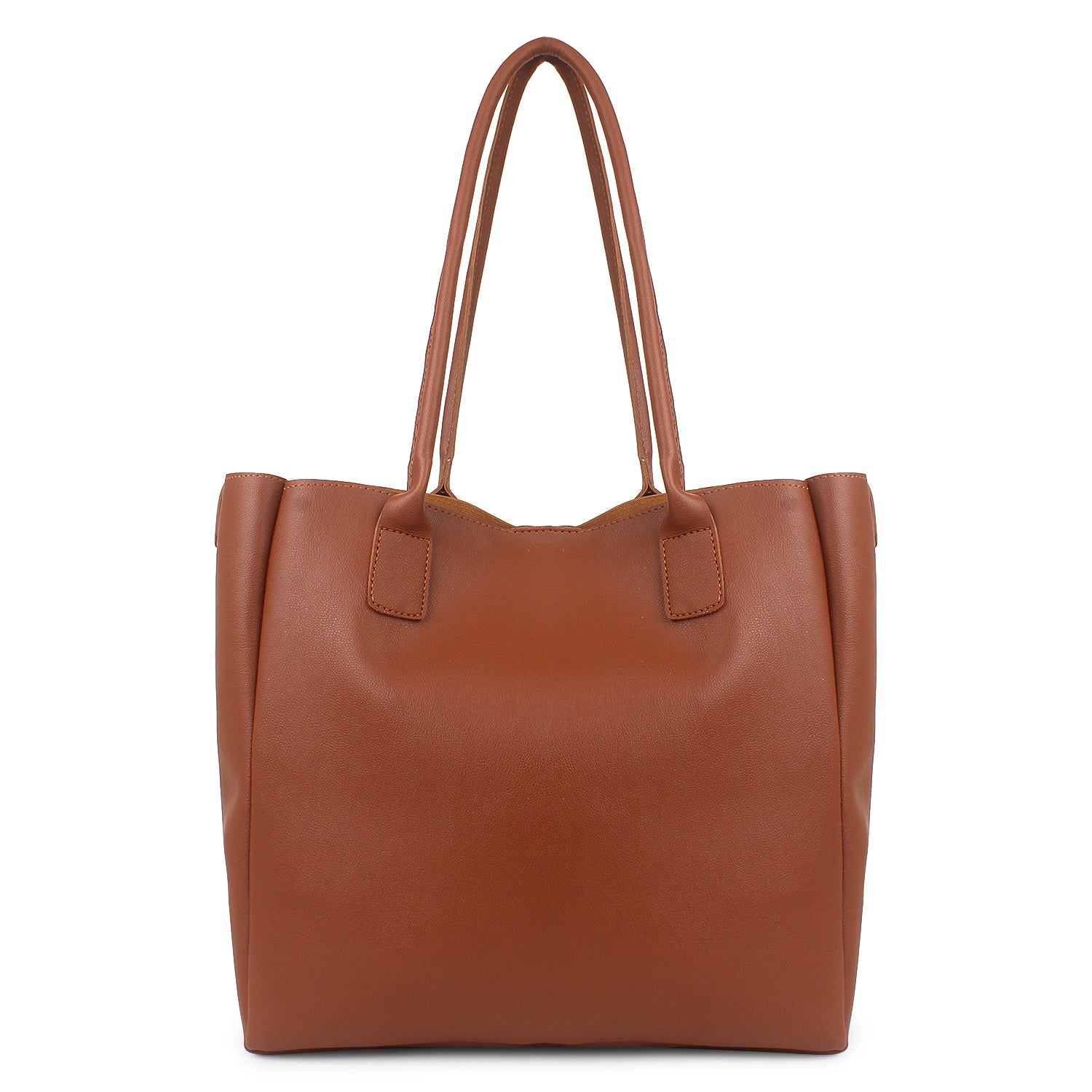 Tan Twin Pocket Tote Bag for Women