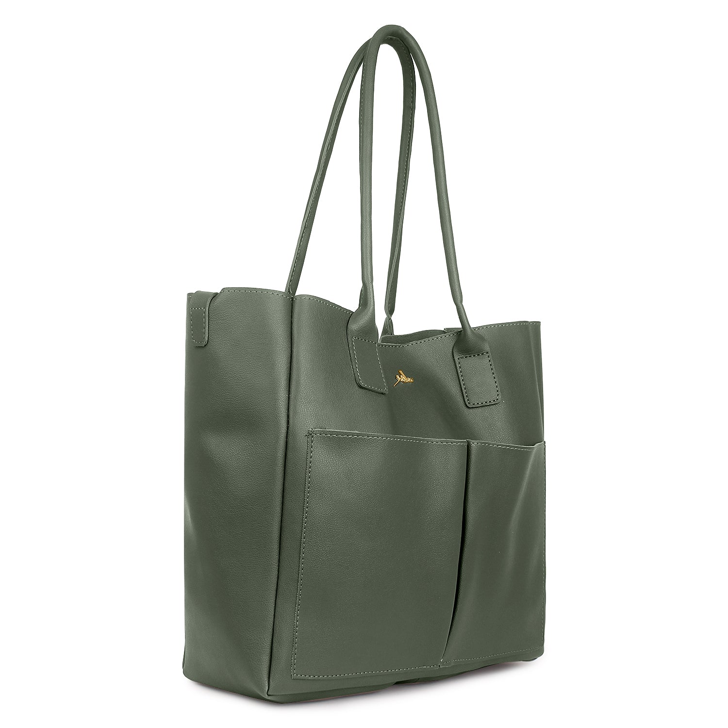 Green Twin Pocket Tote Bag for Women