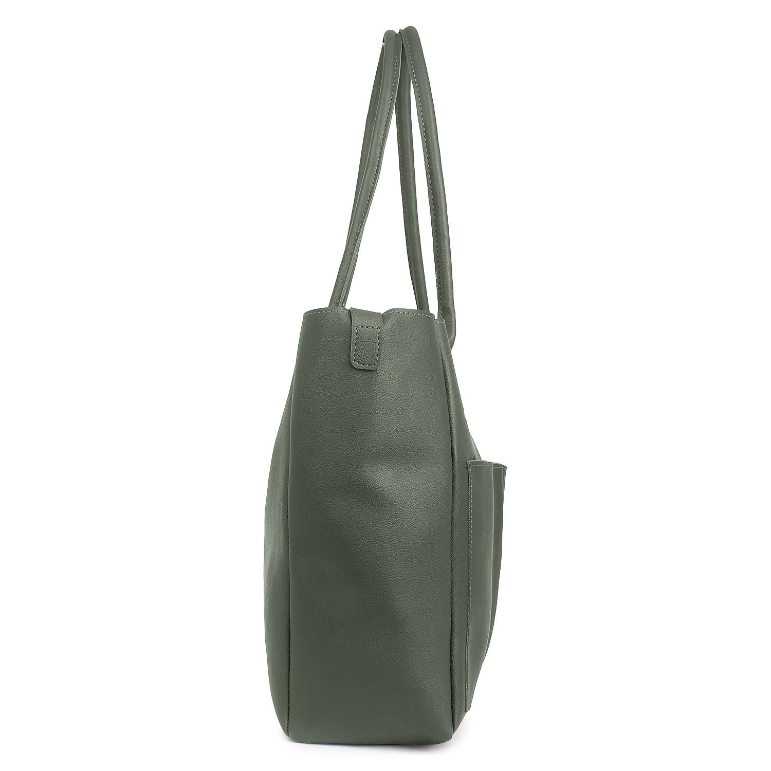 Green Twin Pocket Tote Bag for Women