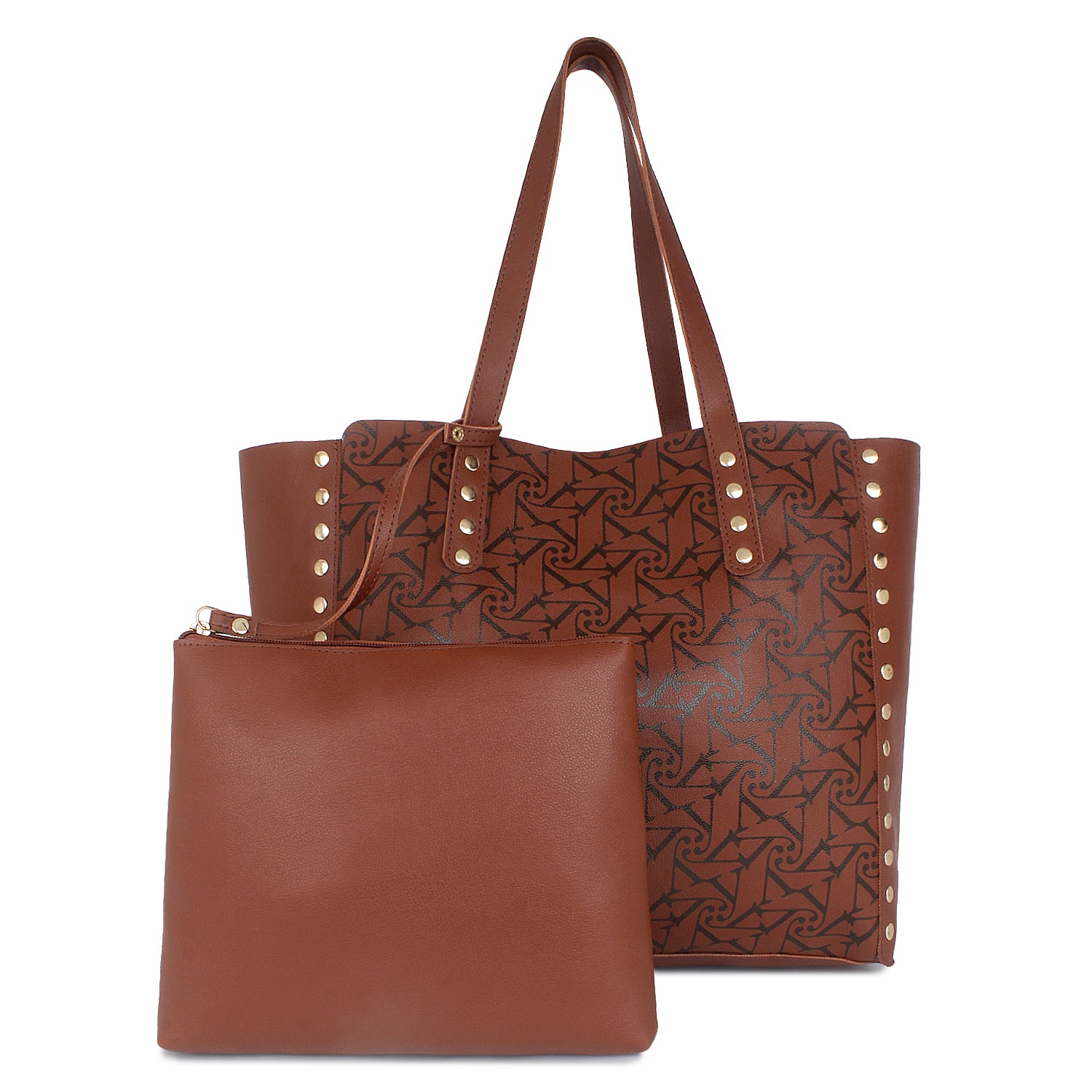 Printed Tan Tote Bag for Women with Free pouch