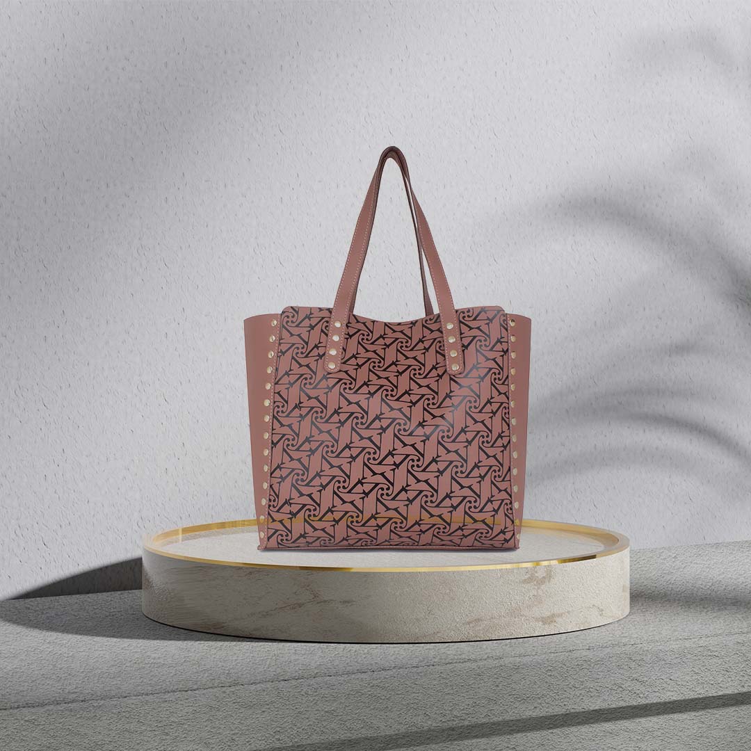 Pink Printed Tote Bag for Women with Free pouch