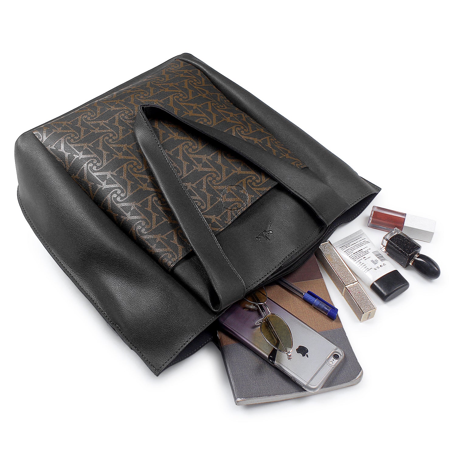 Black Printed Laptop Bag for Women