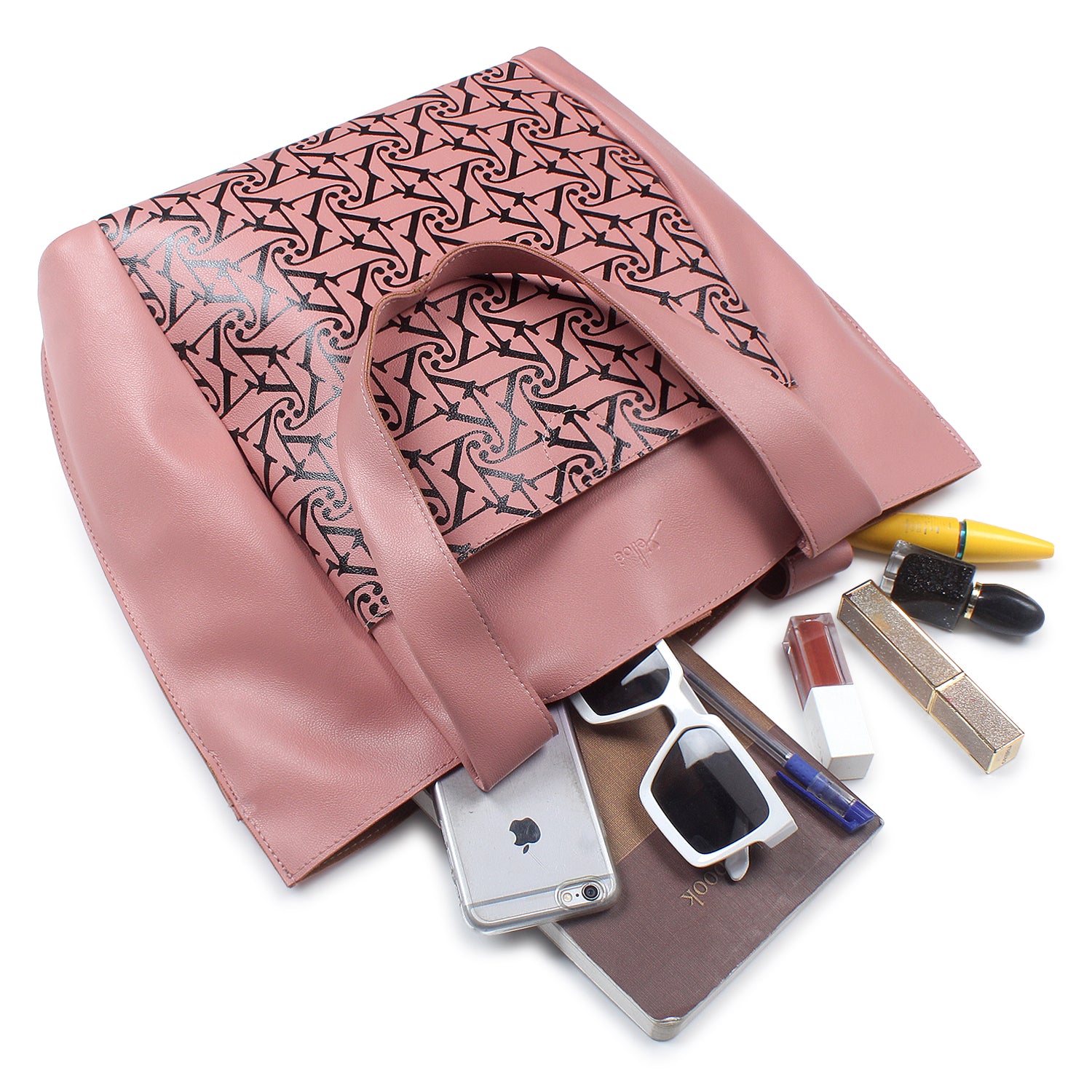 Pink Printed Laptop Bag for women