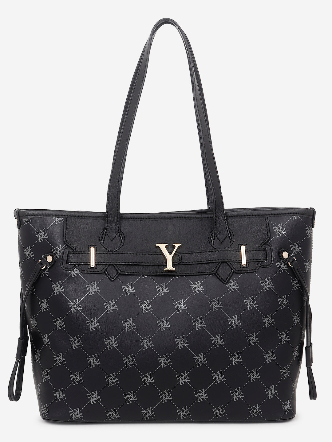 Yelloe Iconic Printed Tote Bag Black