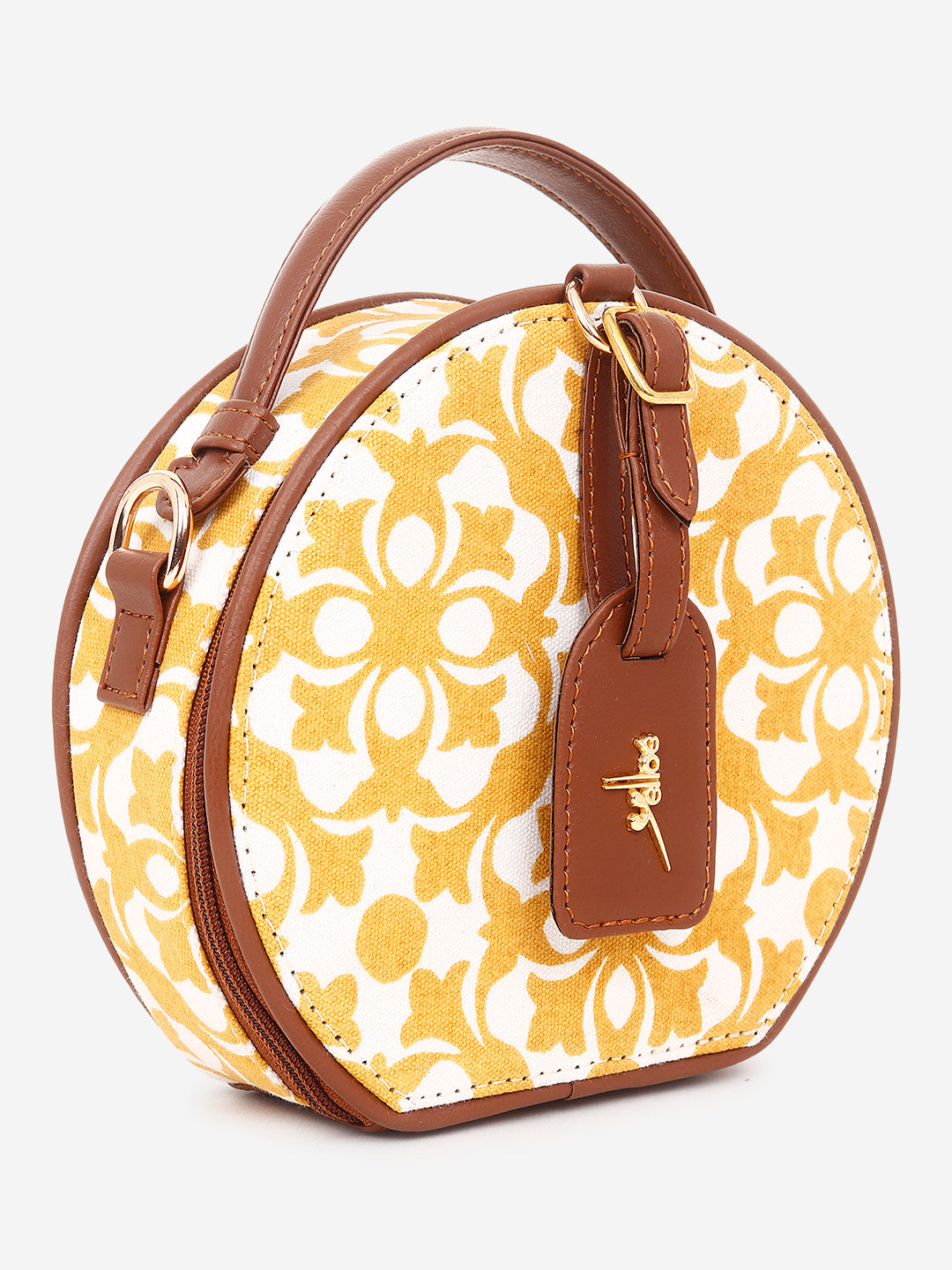 Printed sling Bag Yellow