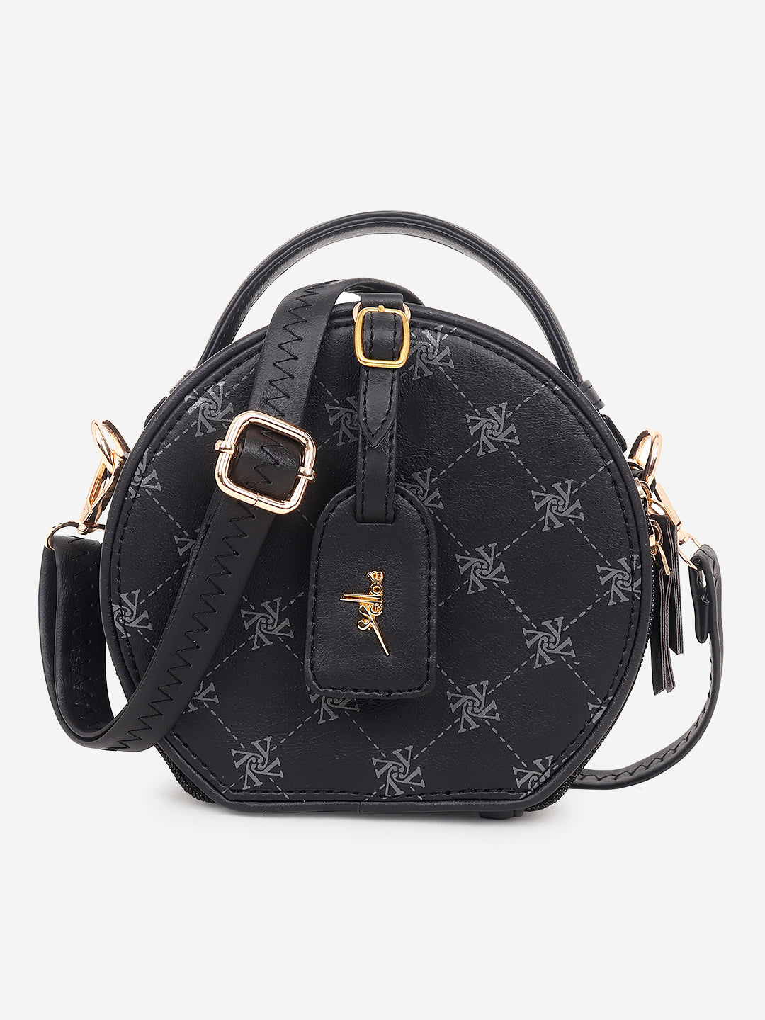 Yelloe Iconic Print Sling Bag Black