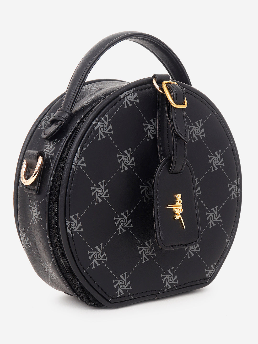 Yelloe Iconic Print Sling Bag Black