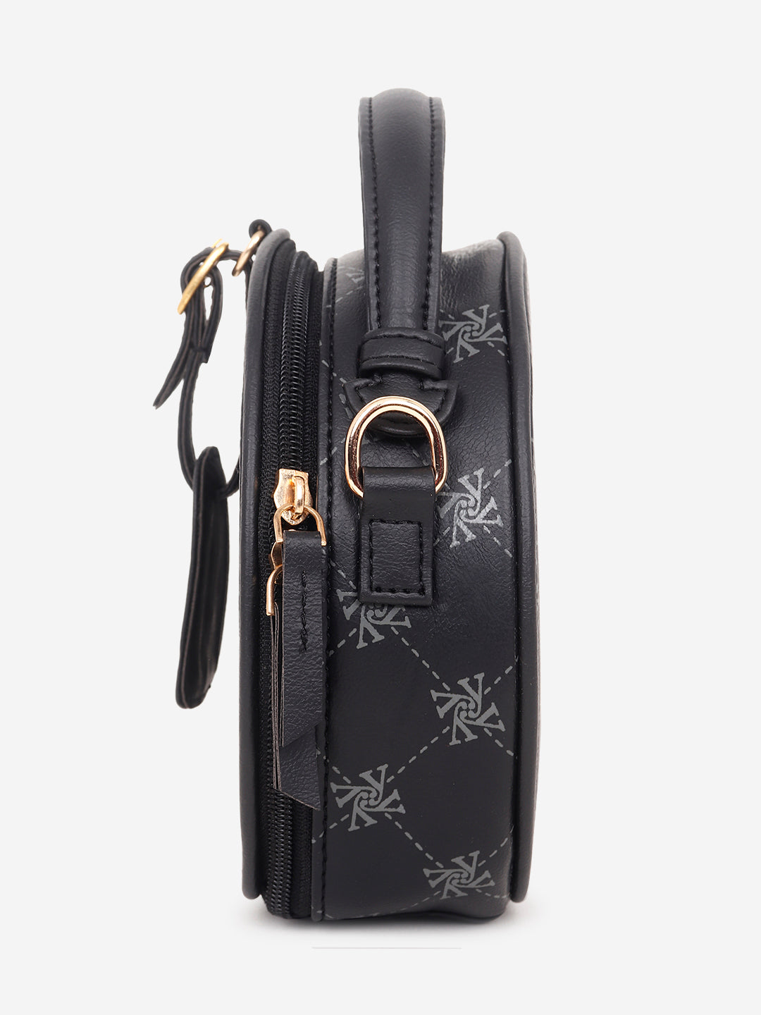 Yelloe Iconic Print Sling Bag Black