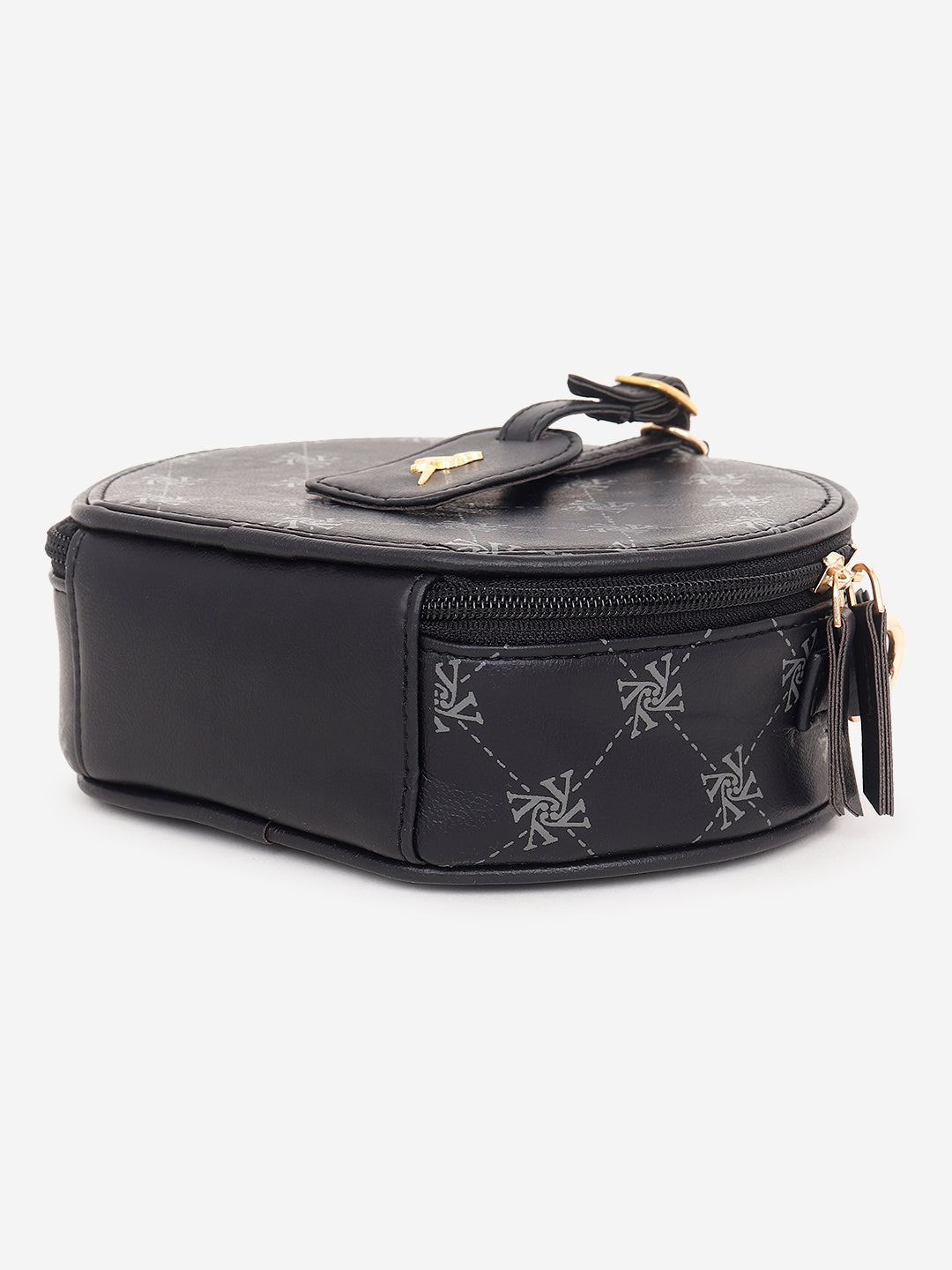 Yelloe Iconic Print Sling Bag Black