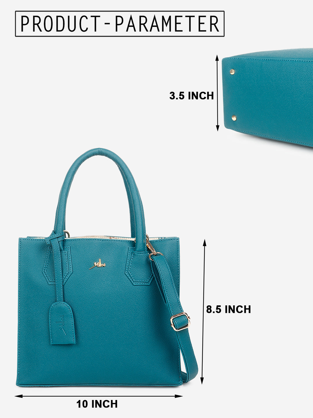 Satchel Handbag multi compartment Turquiose