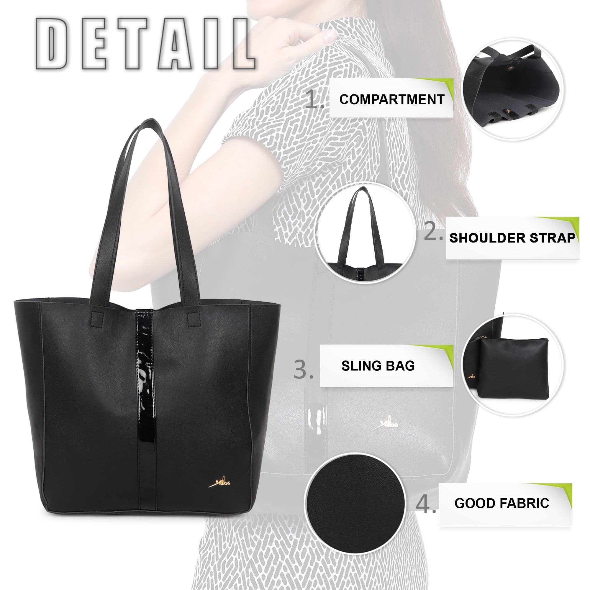 Bag in Bag shoulder bag Black