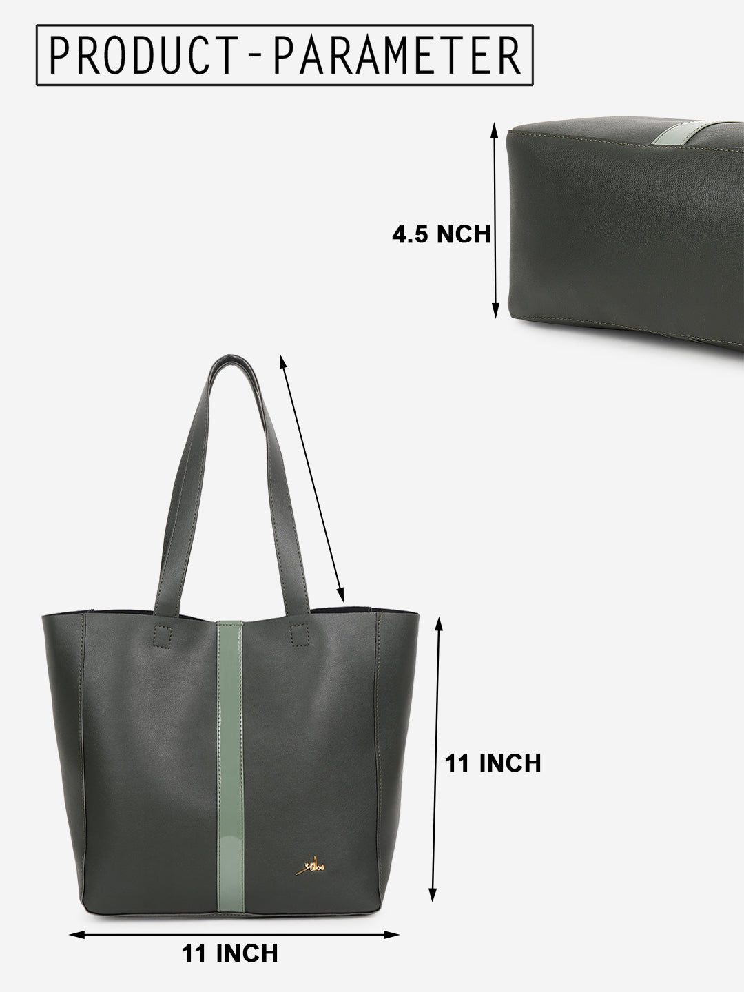 Bag in Bag shoulder Tote bag Green