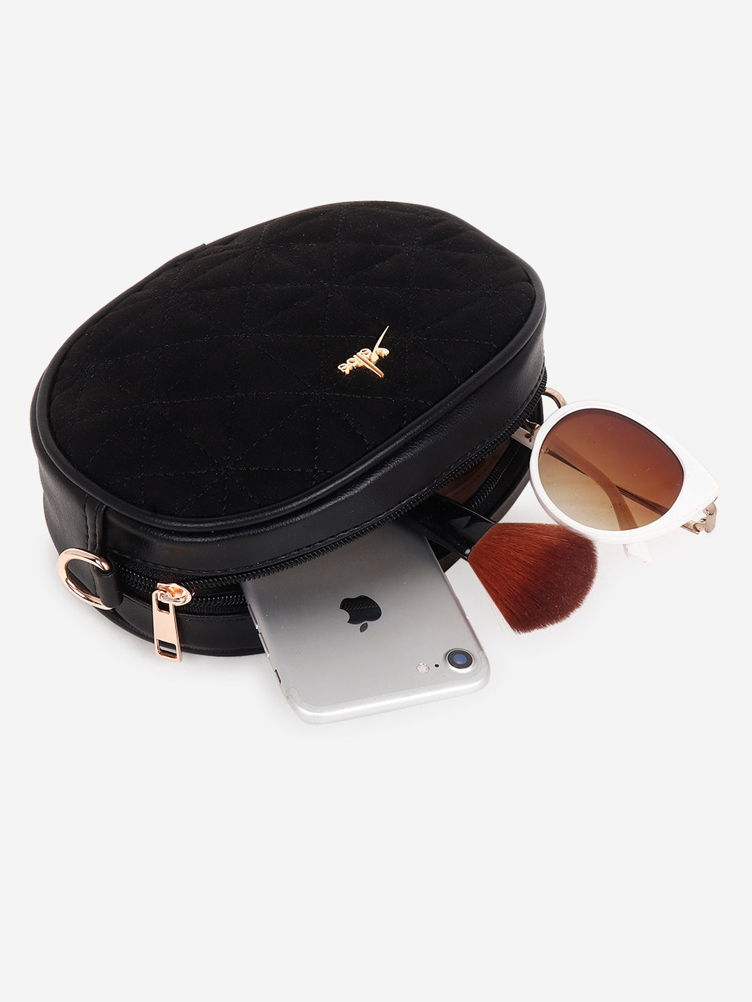 Suede sling bag cum fanny pack